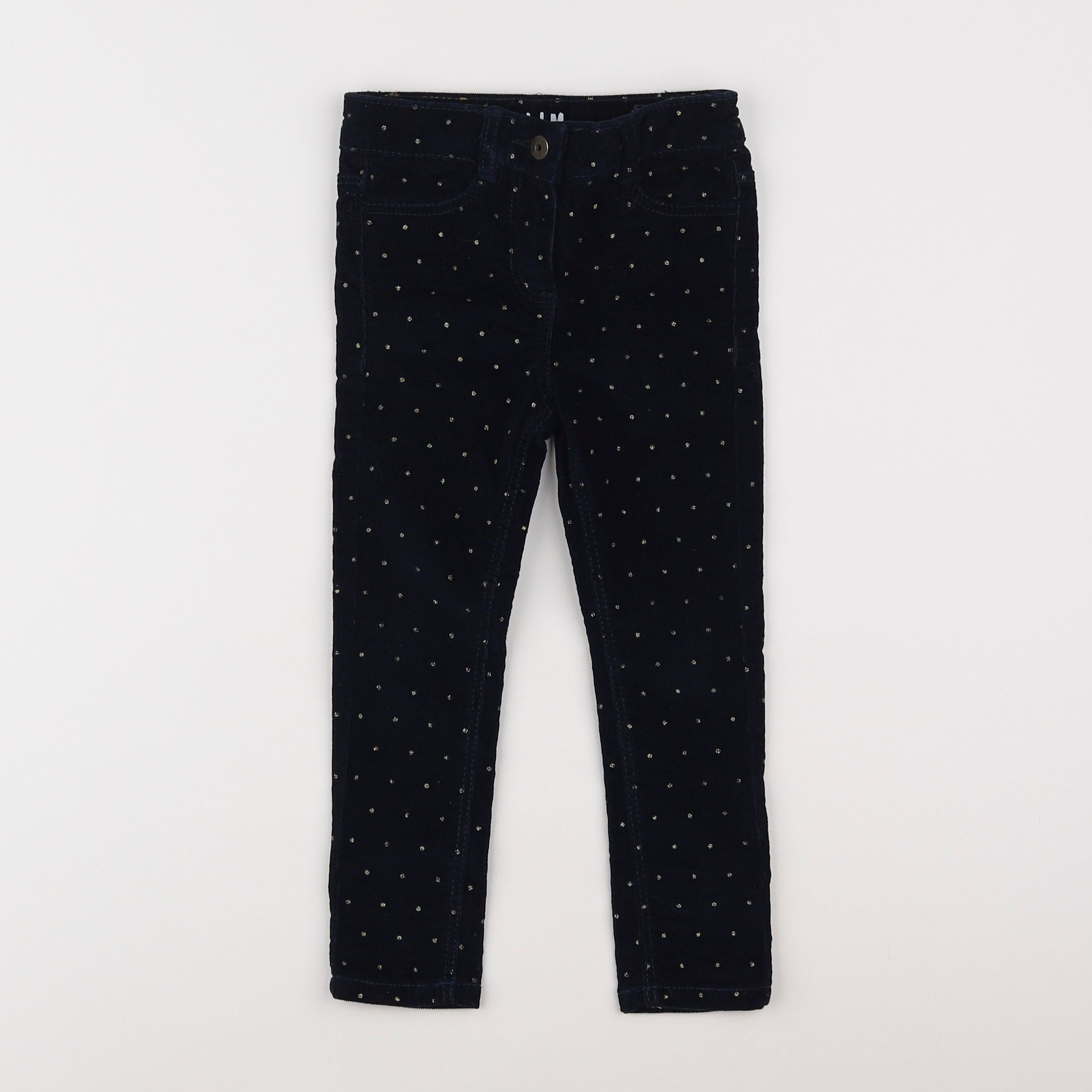 Vertbaudet - pantalon bleu, or - 3 ans