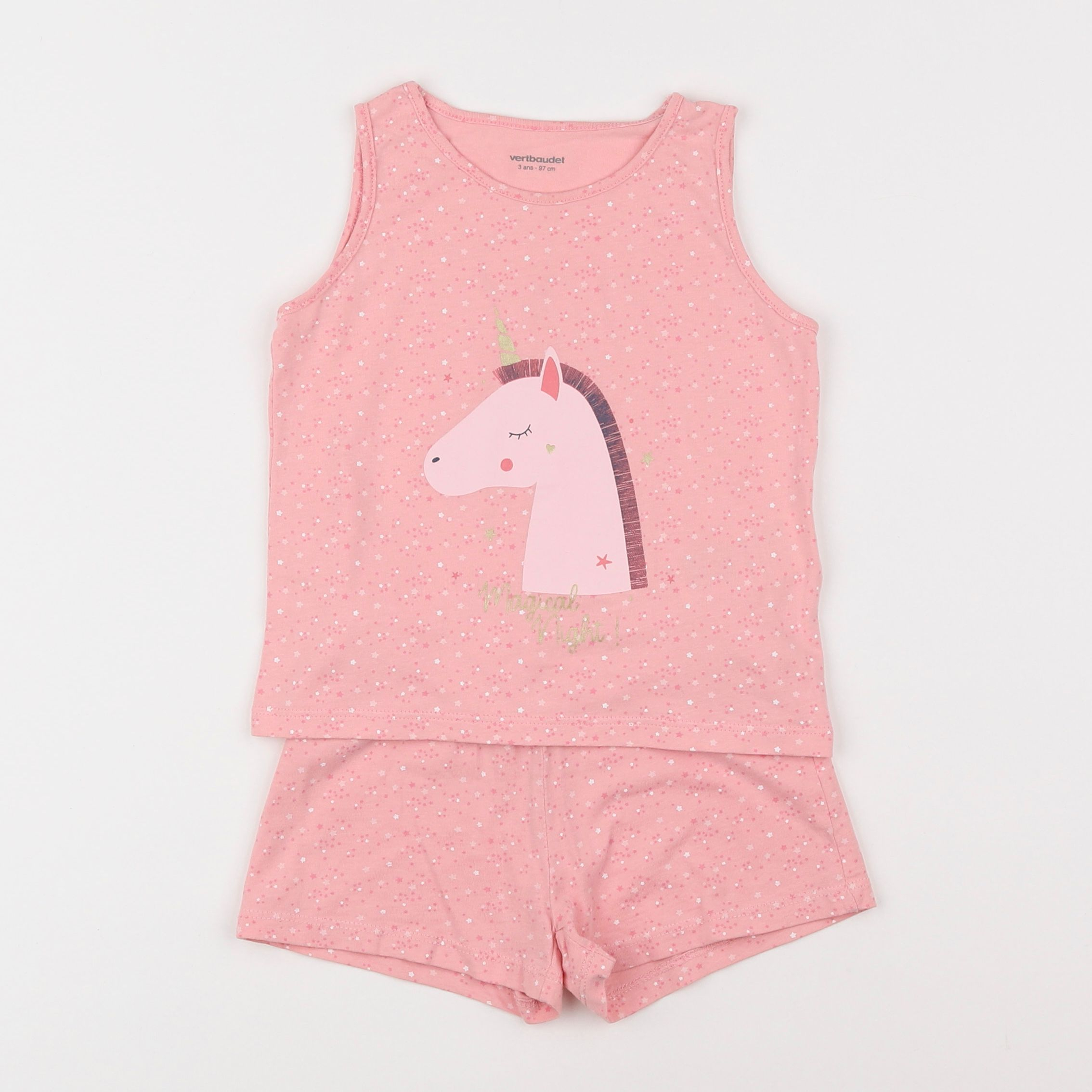 Vertbaudet - pyjama coton rose - 3 ans