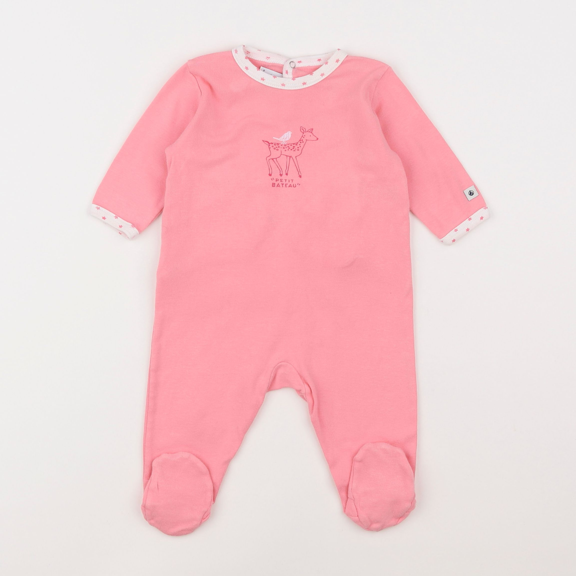 Petit Bateau - pyjama coton rose - 3 mois