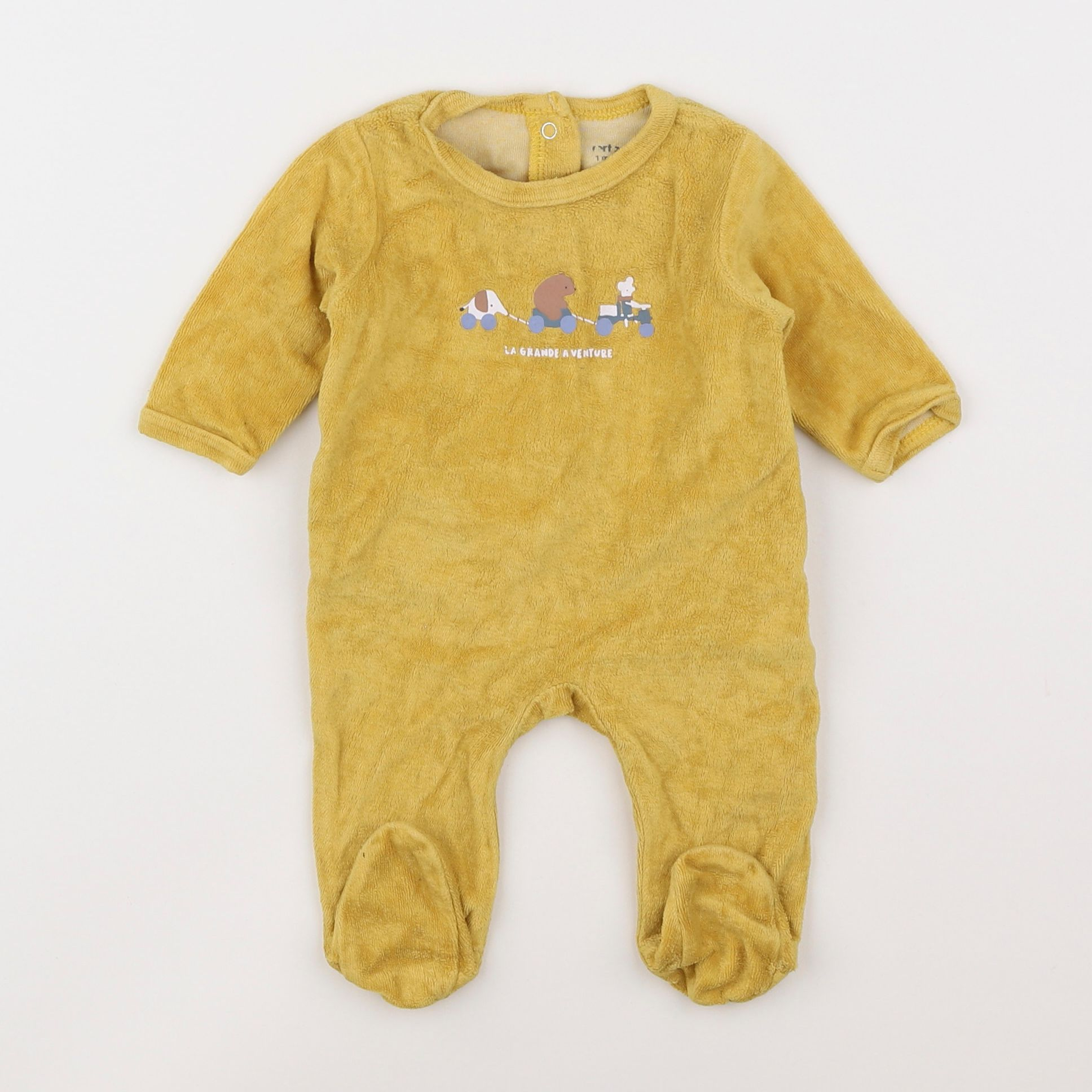 Vertbaudet - pyjama velours jaune - 1 mois