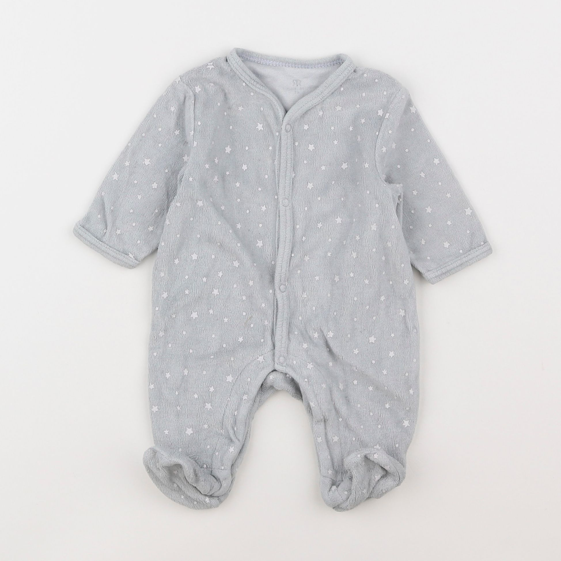 Vertbaudet - pyjama velours gris - 1 mois