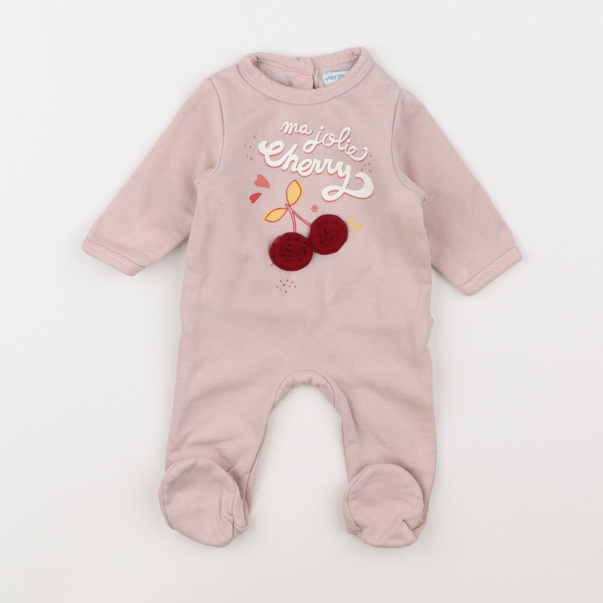 Vertbaudet - pyjama coton rose - 1 mois