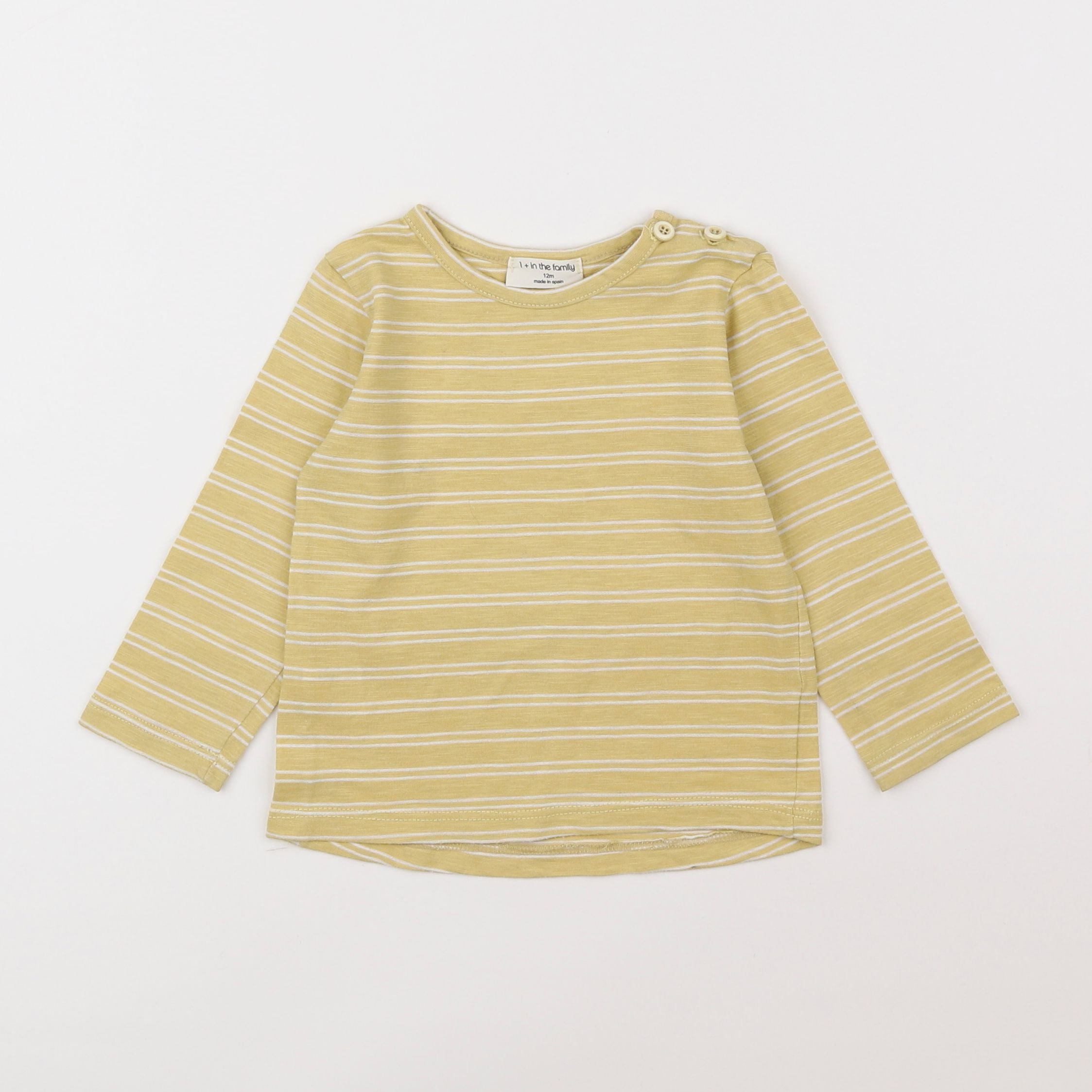 1+ In the family - tee-shirt jaune - 12 mois