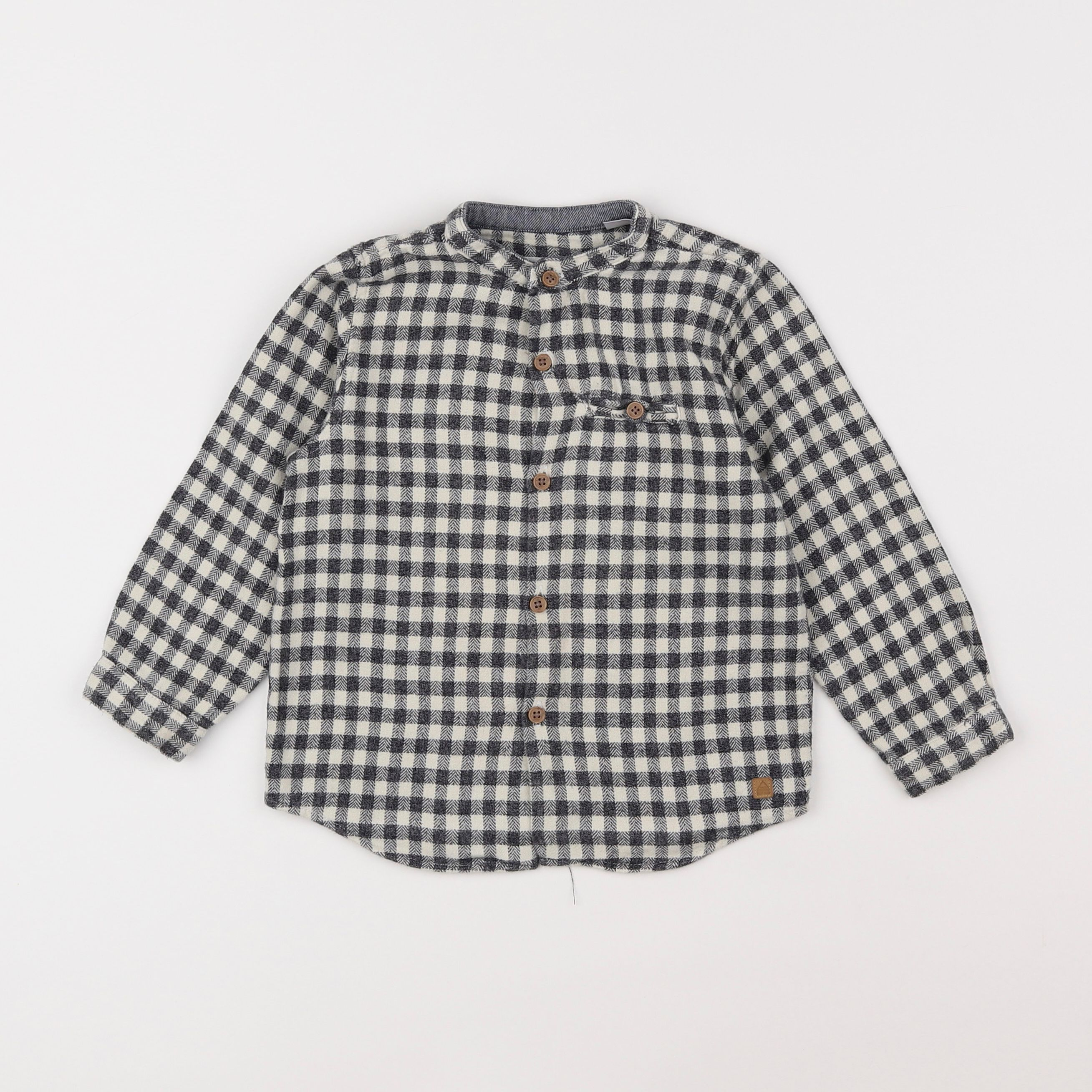 Zara - chemise blanc, gris - 3/4 ans