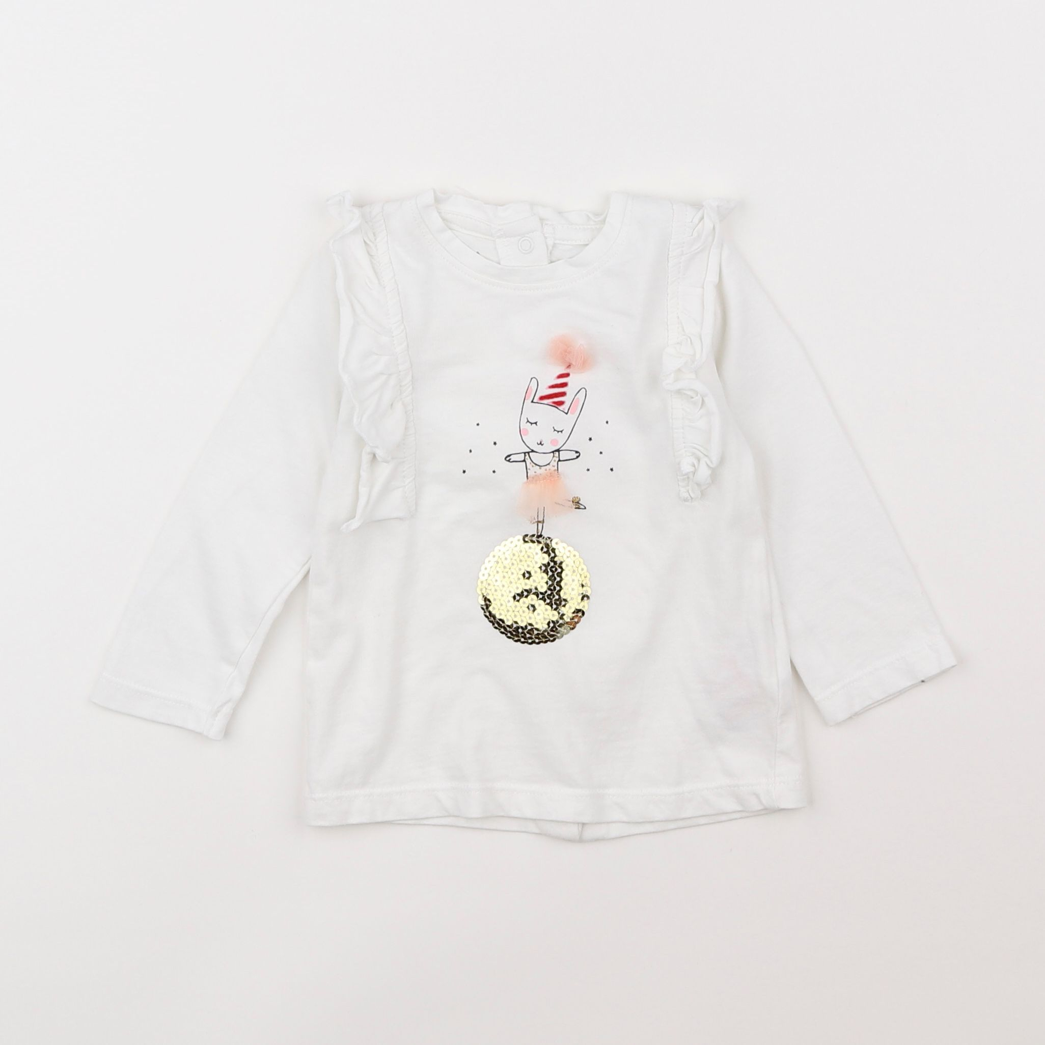 Vertbaudet - tee-shirt blanc - 9 mois