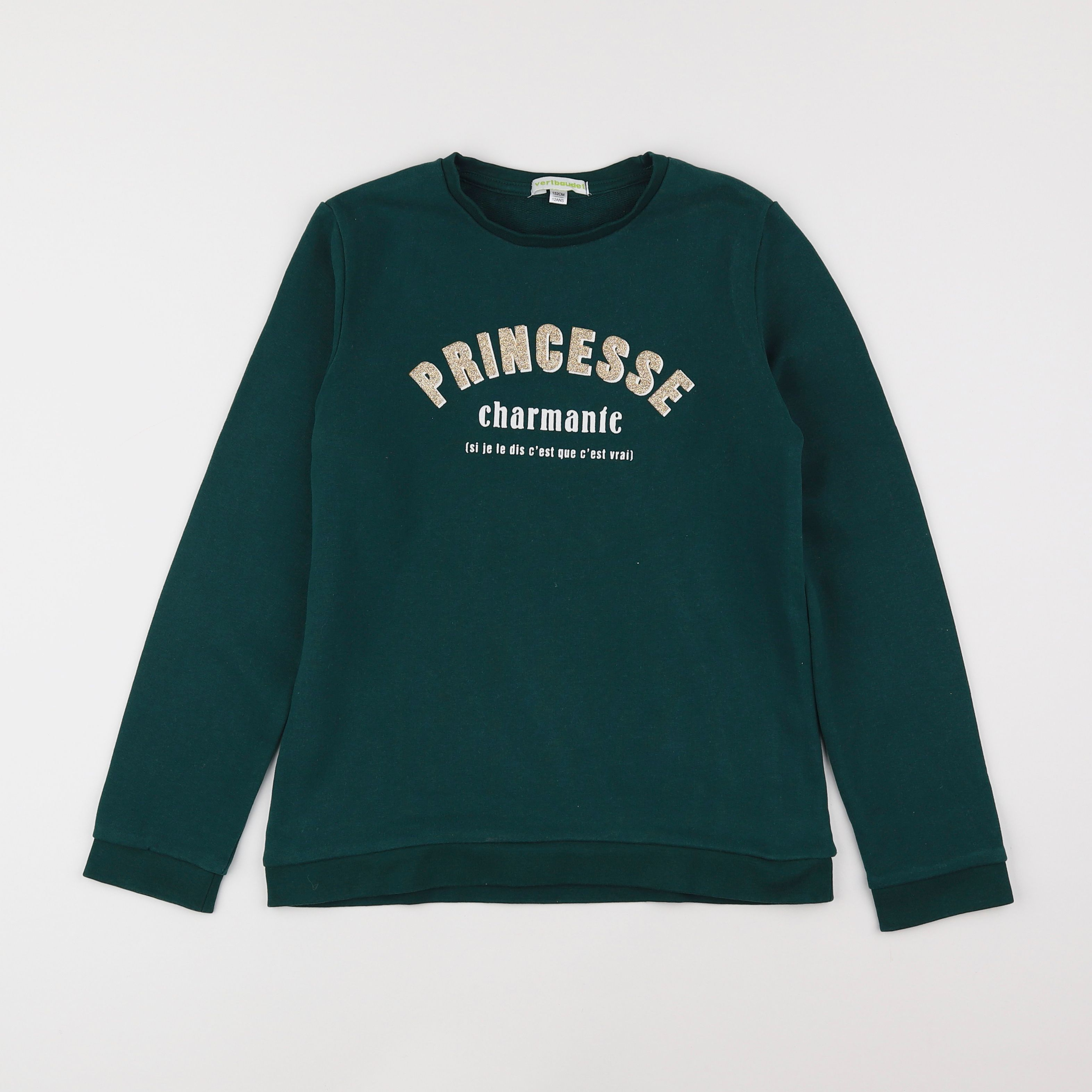 Vertbaudet - sweat vert - 12 ans