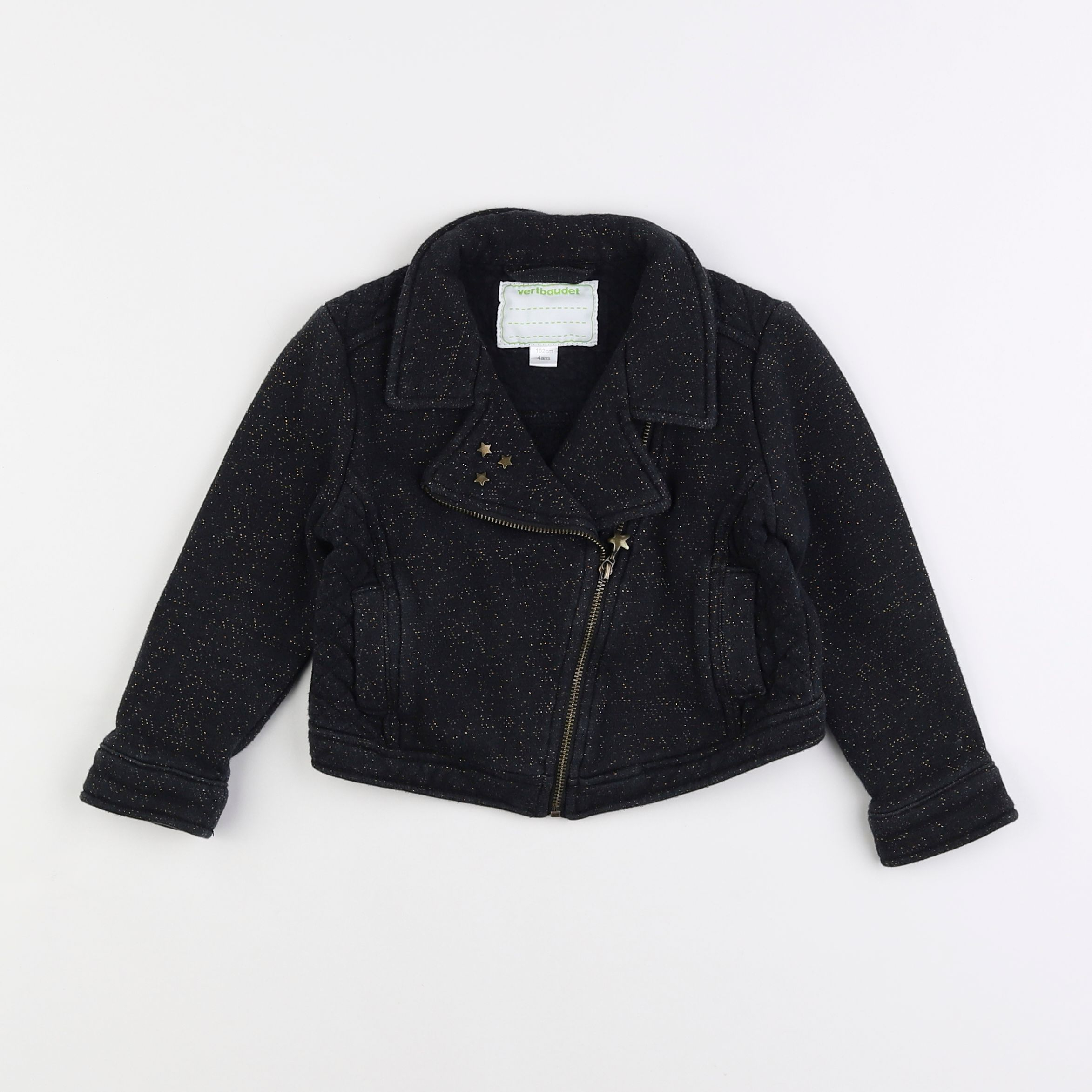 Vertbaudet - veste noir, or - 4 ans