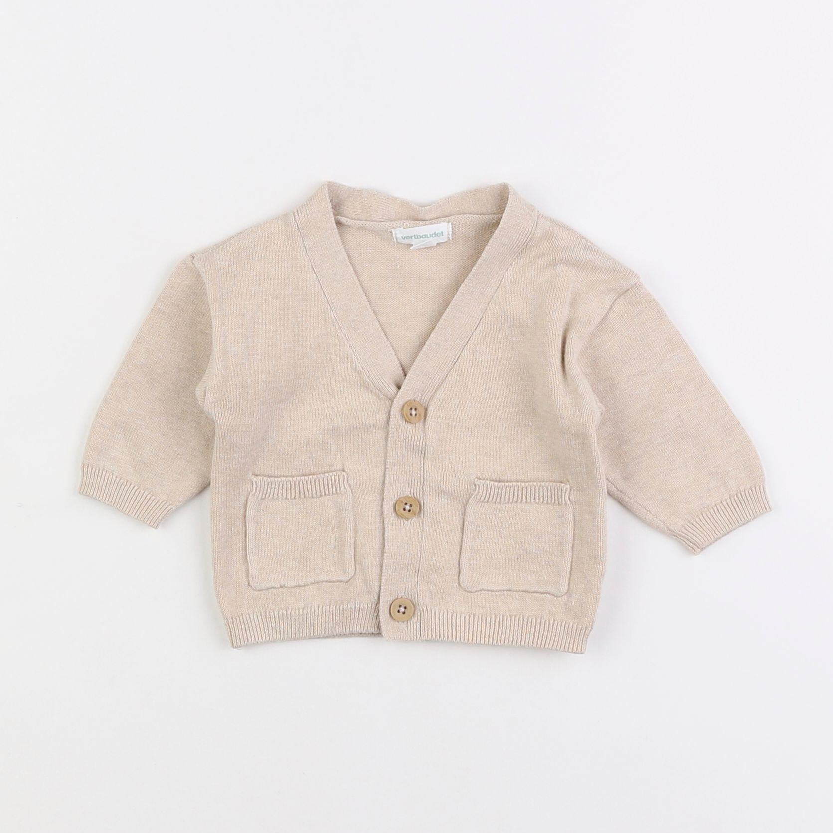 Vertbaudet - gilet beige - 3 mois