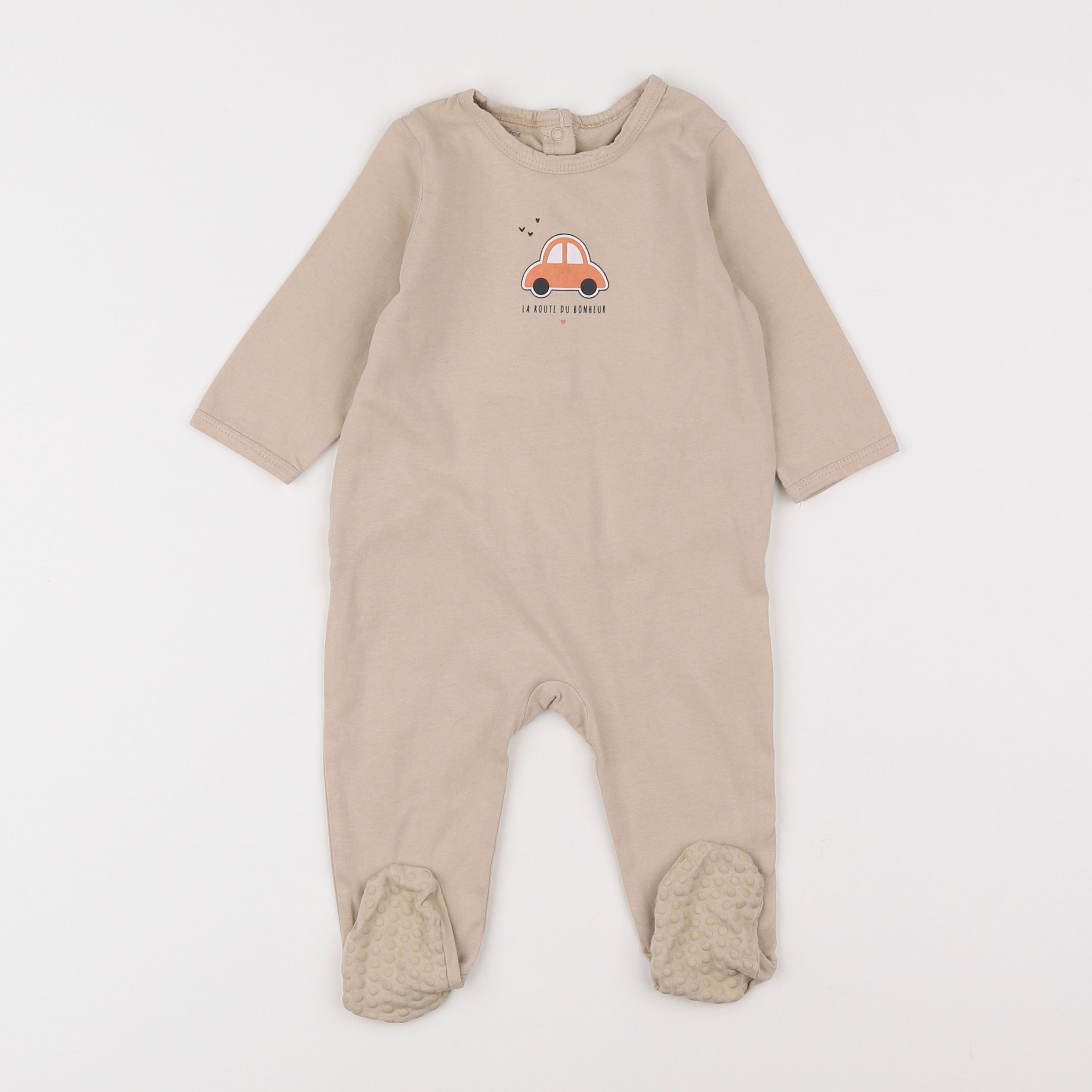 Vertbaudet - pyjama coton beige - 9 mois