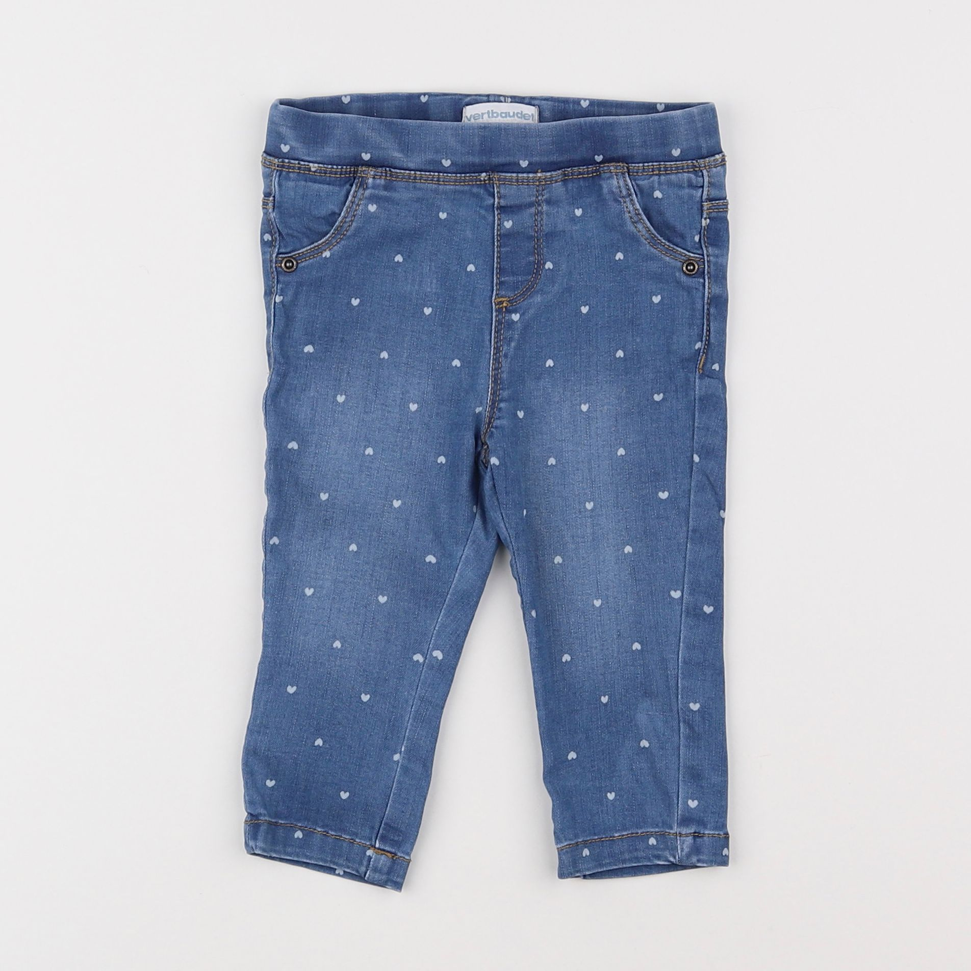 Vertbaudet - jegging bleu - 12 mois