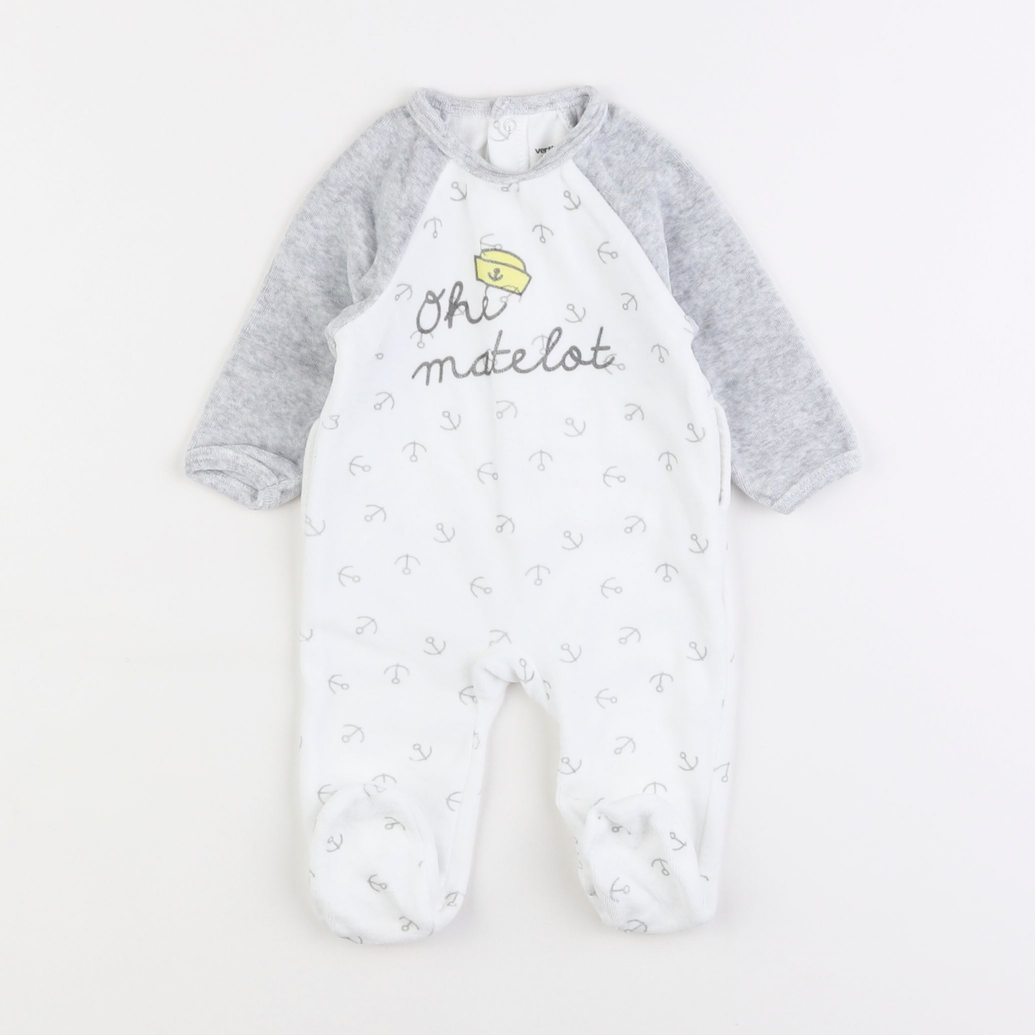 Vertbaudet - pyjama velours gris - 3 mois