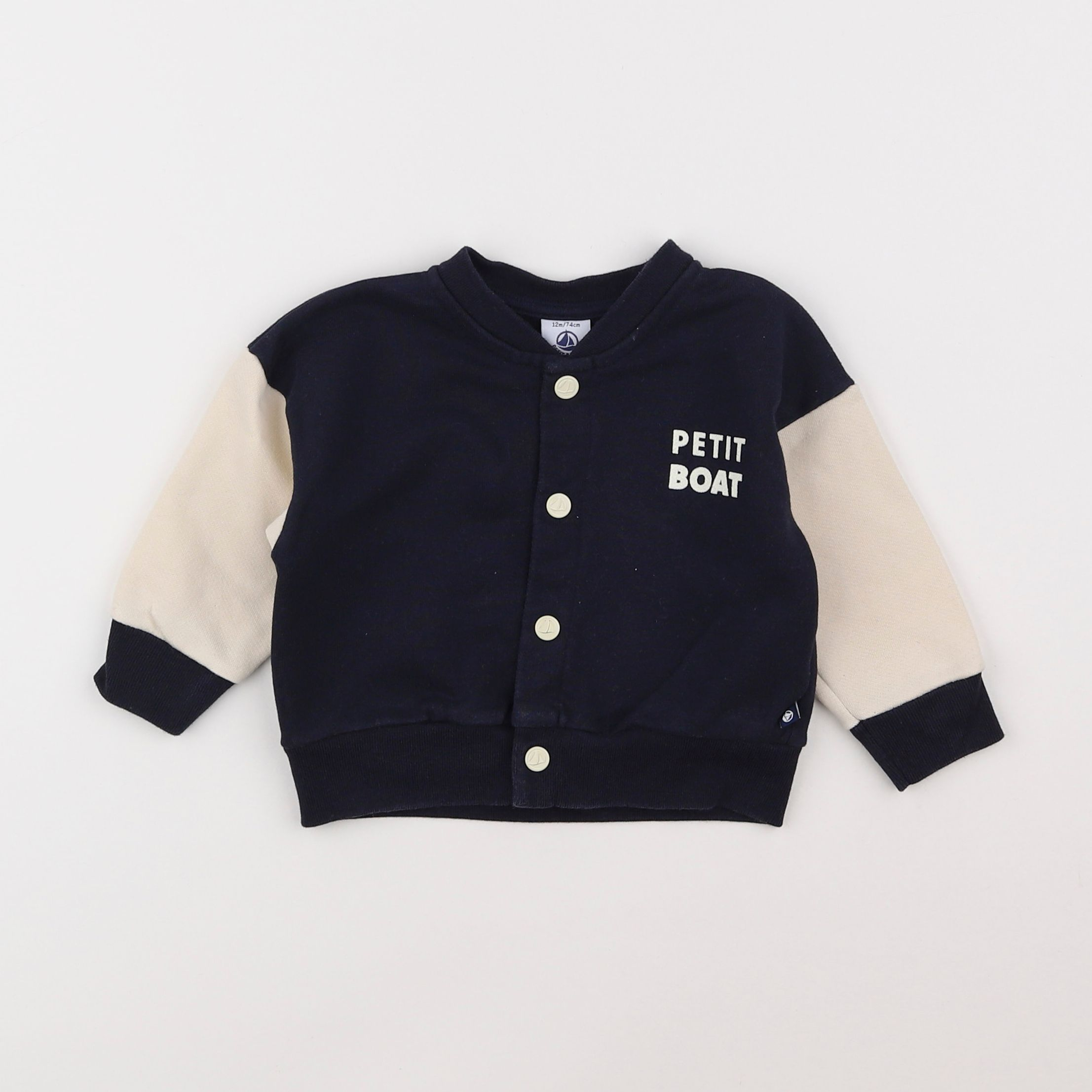 Petit Bateau - veste bleu - 12 mois