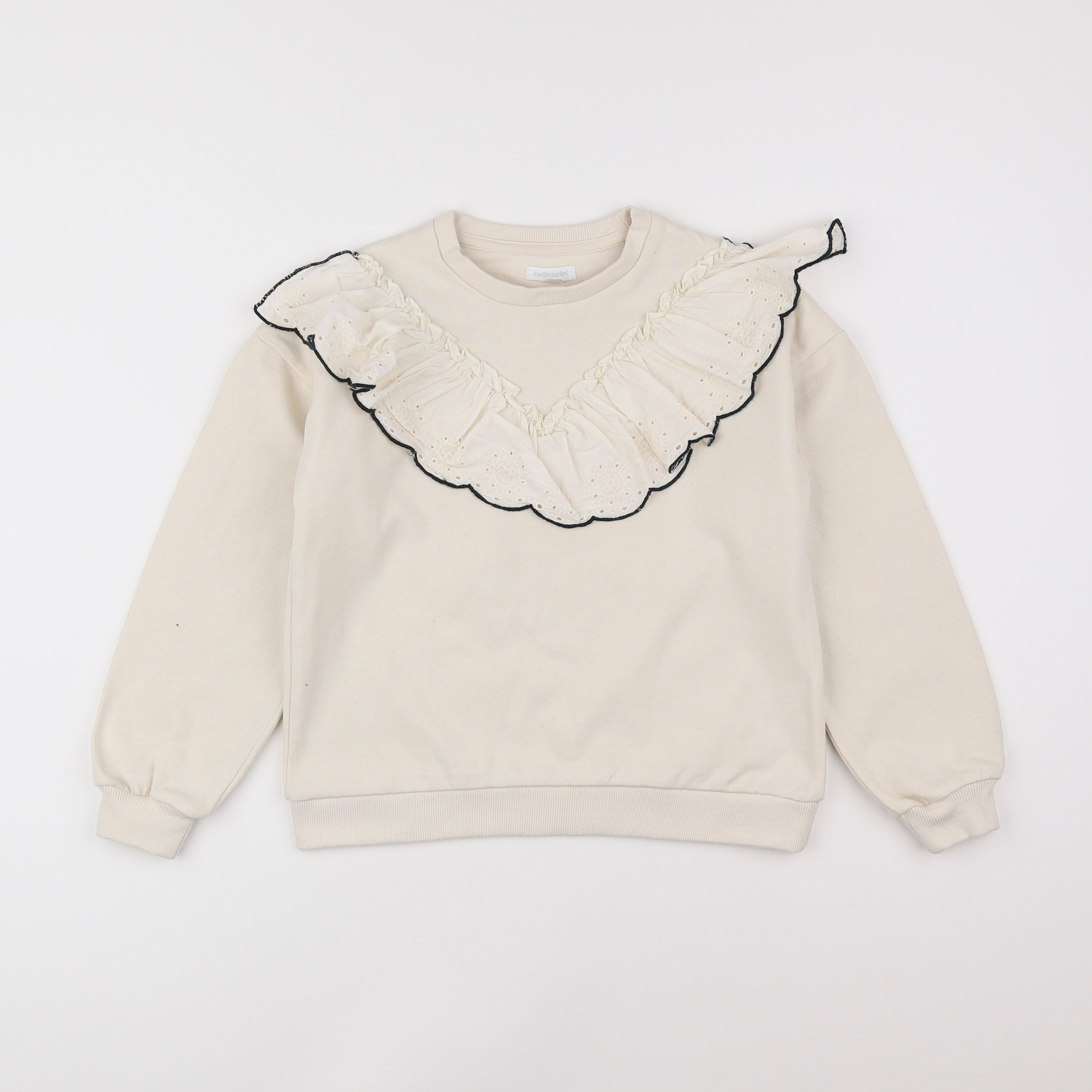 Vertbaudet - sweat blanc - 10 ans