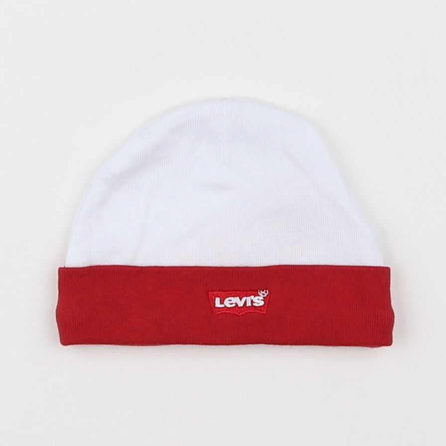 Levi's - bonnet blanc, rouge - 0/6 mois