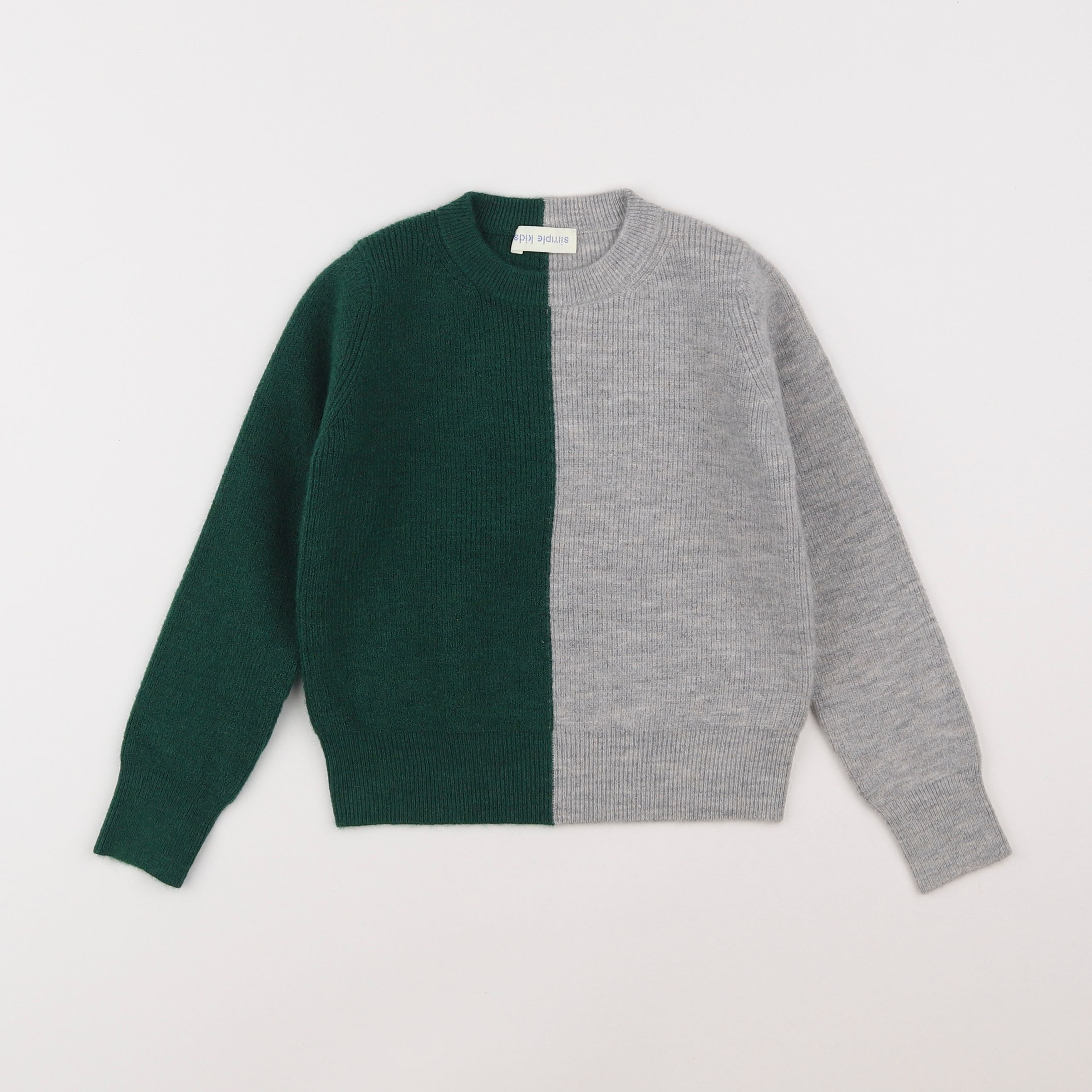 Simple Kids - pull gris, vert - 4 ans