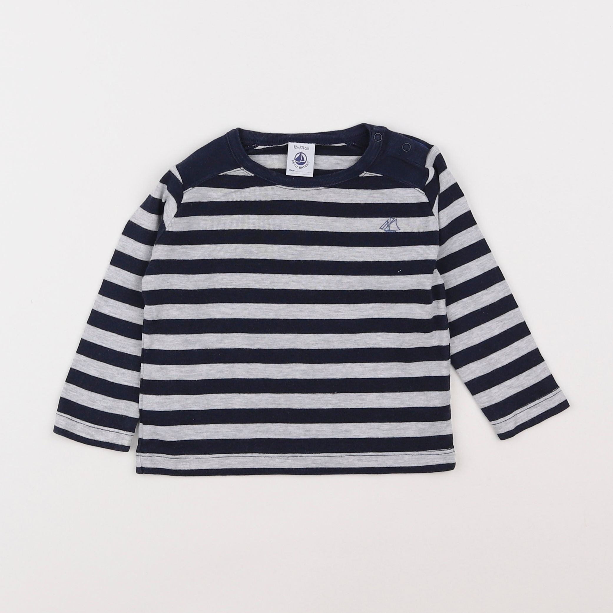 Petit Bateau - maillot de corps bleu - 12 mois