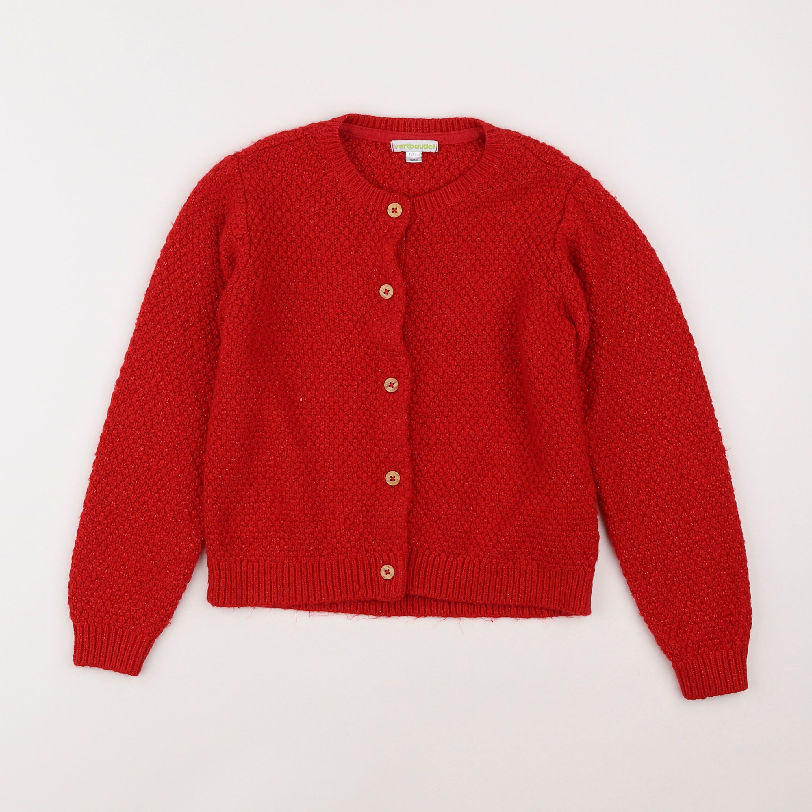 Vertbaudet - gilet rouge - 8 ans