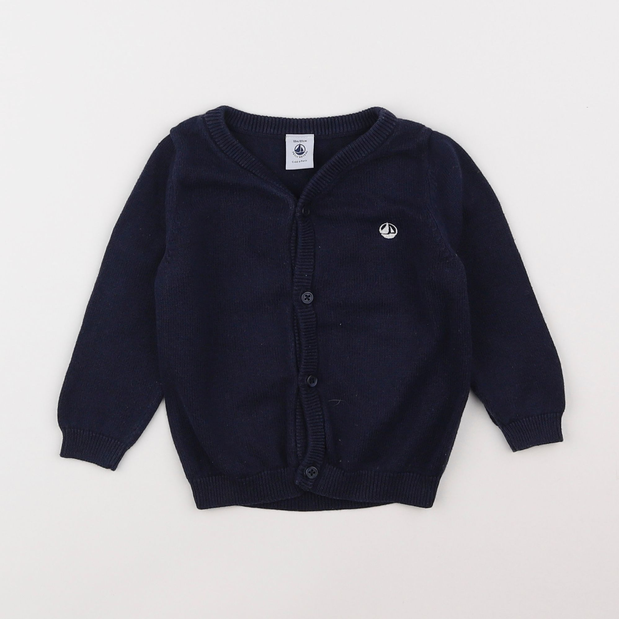 Petit Bateau - gilet bleu - 18 mois