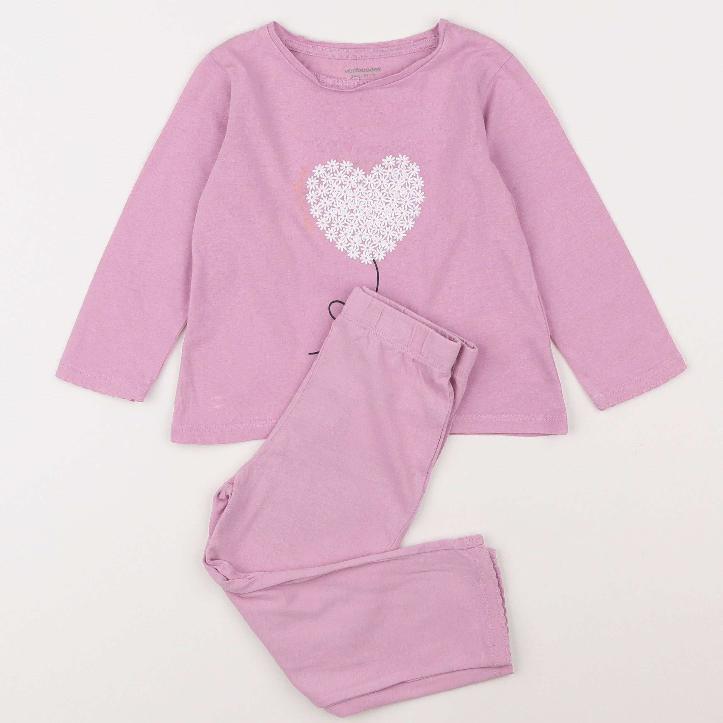 Vertbaudet - pyjama coton rose - 3 ans