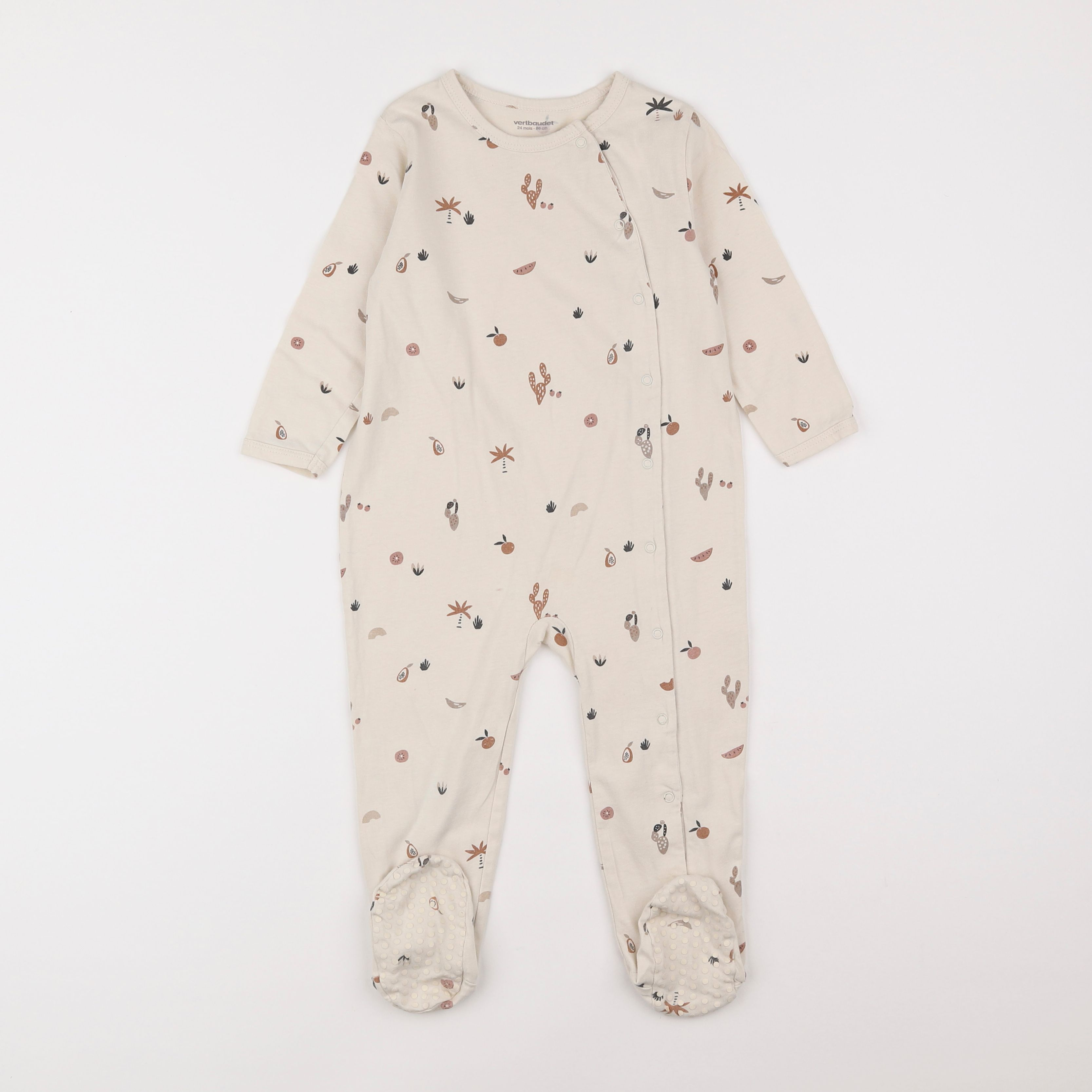 Vertbaudet - pyjama coton beige - 2 ans