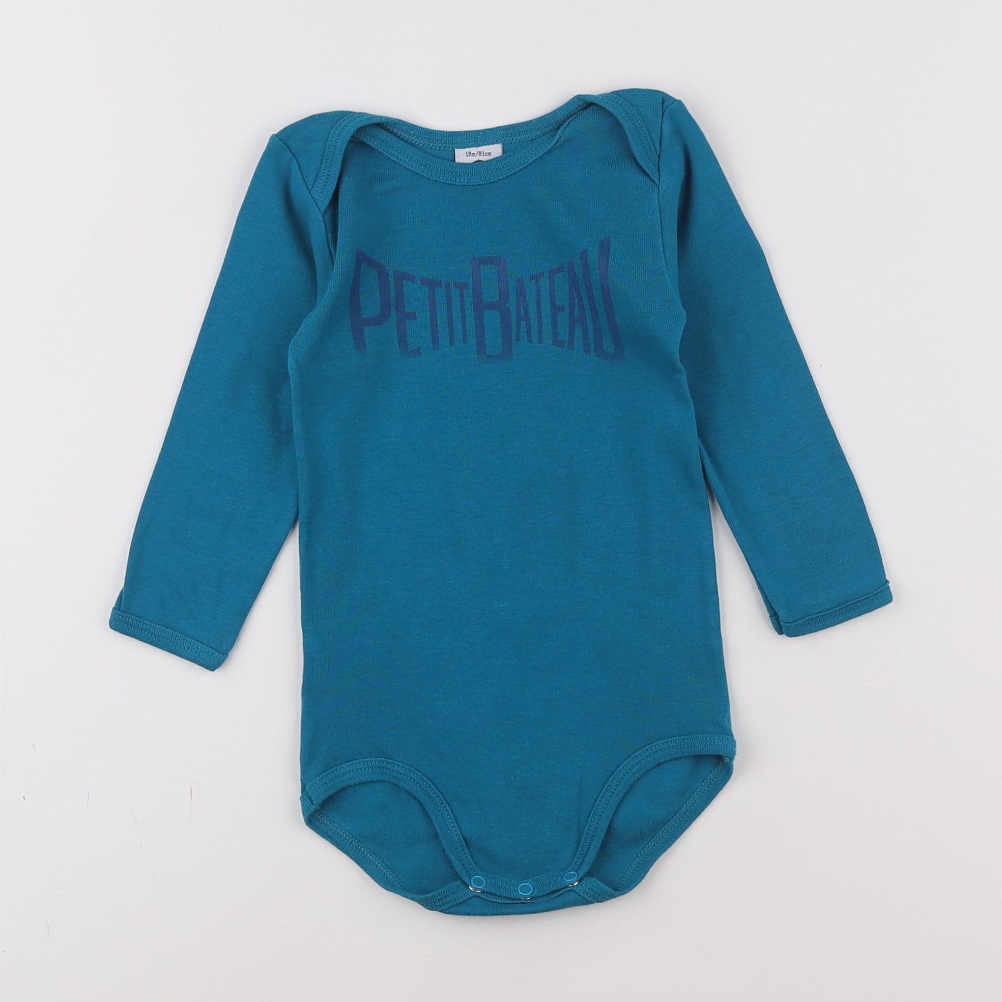 Petit Bateau - body bleu - 18 mois