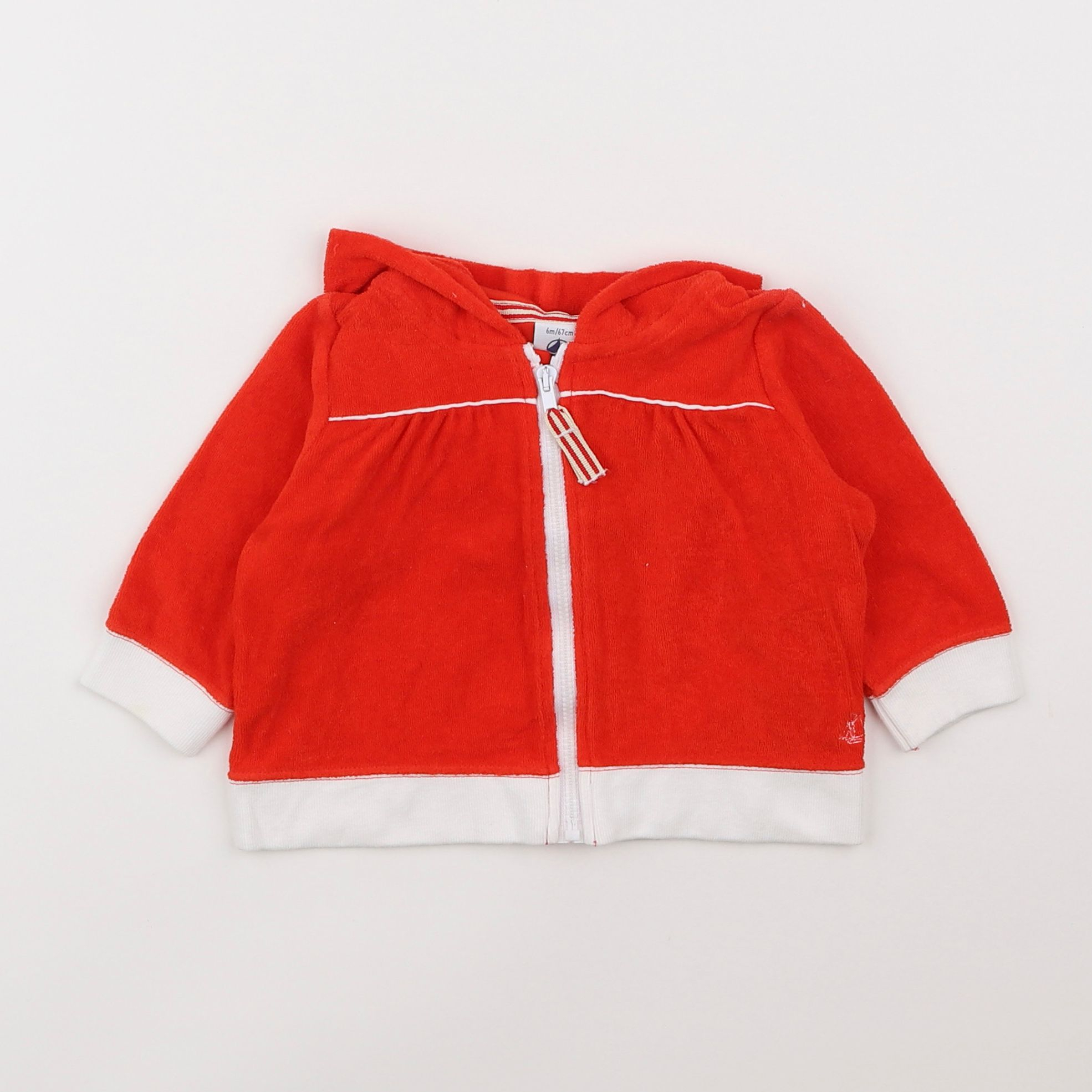 Petit Bateau - gilet rouge - 6 mois