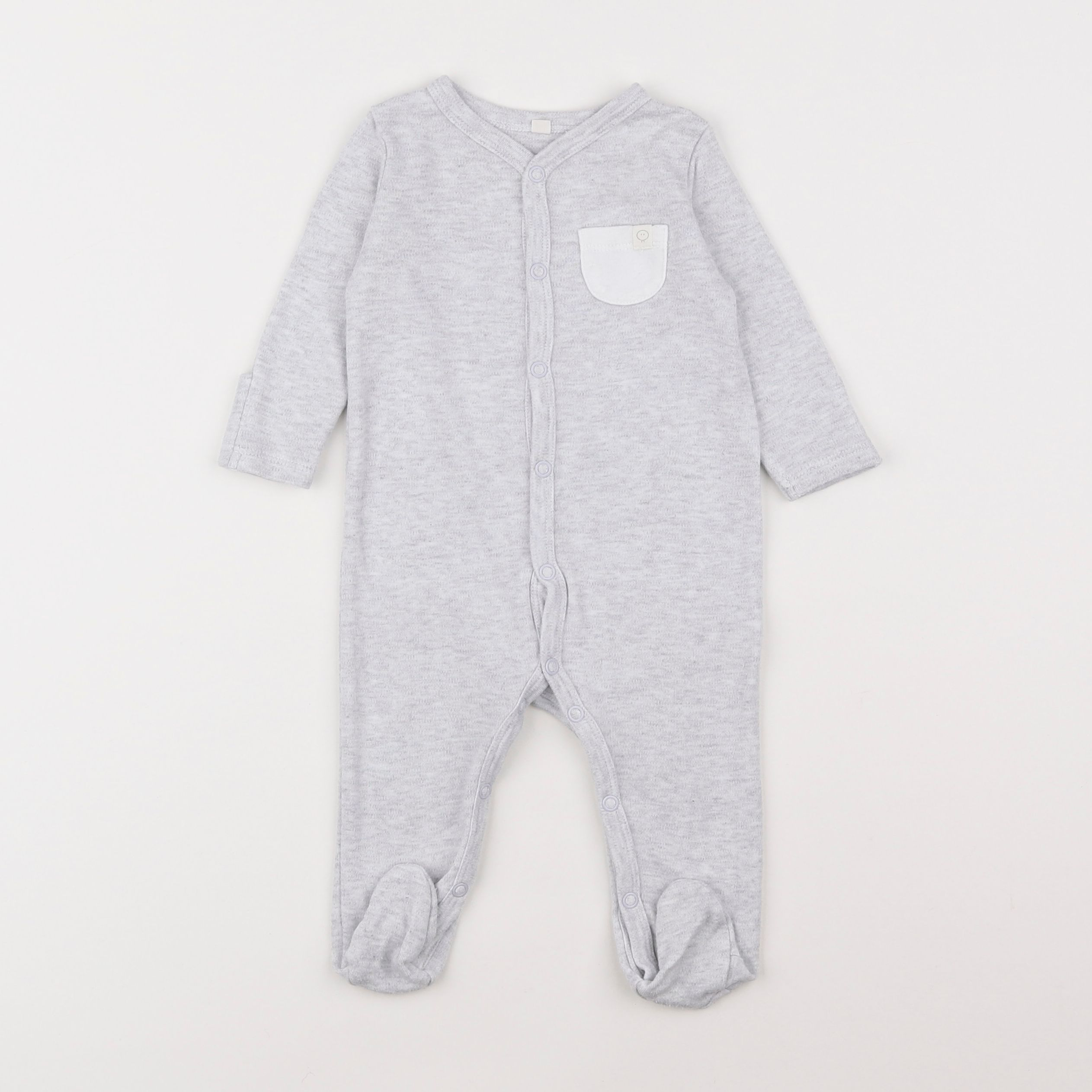 Mori - pyjama coton gris - 3/6 mois