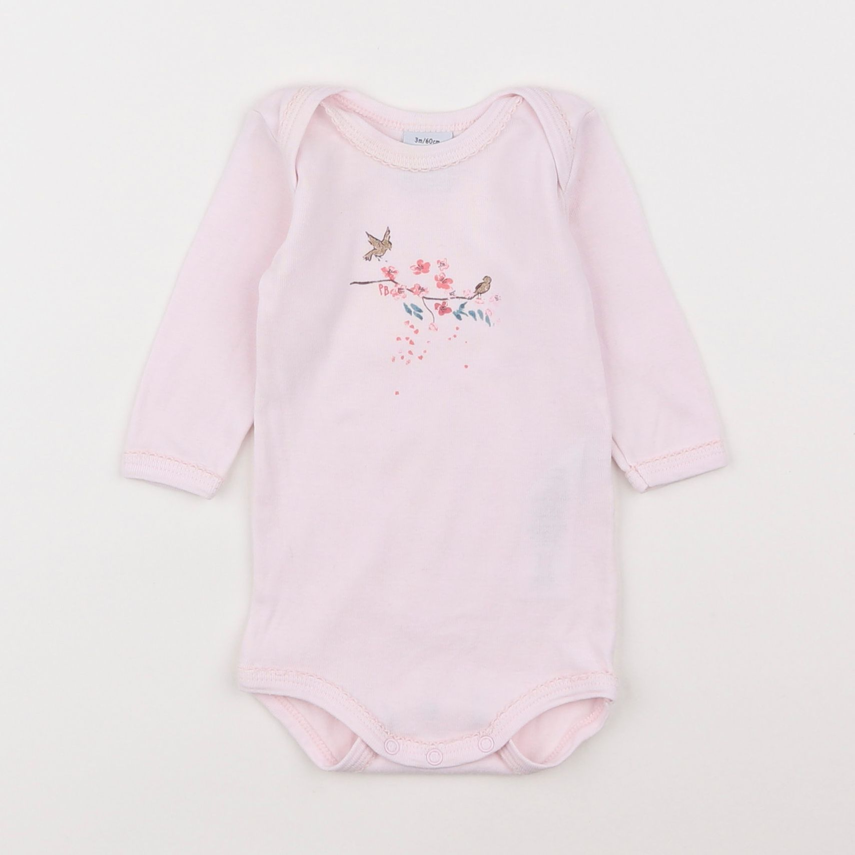 Petit Bateau - body rose - 3 mois