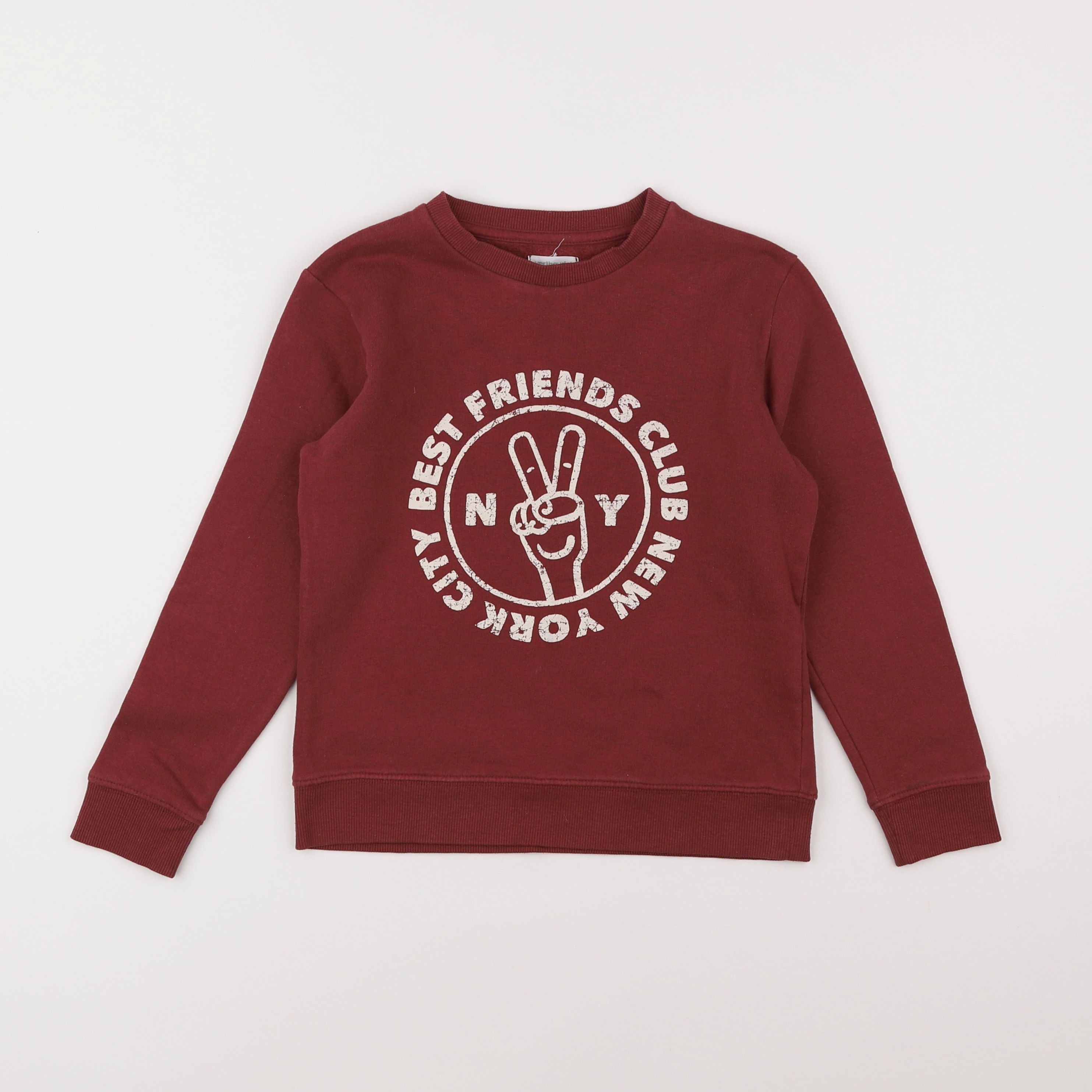 Vertbaudet - sweat rouge - 8 ans