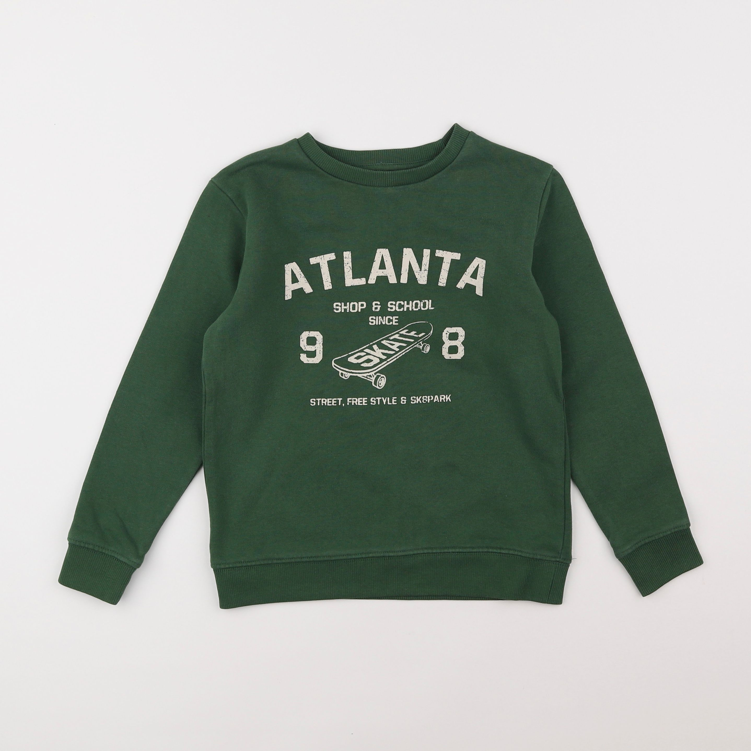 Vertbaudet - sweat vert - 8 ans