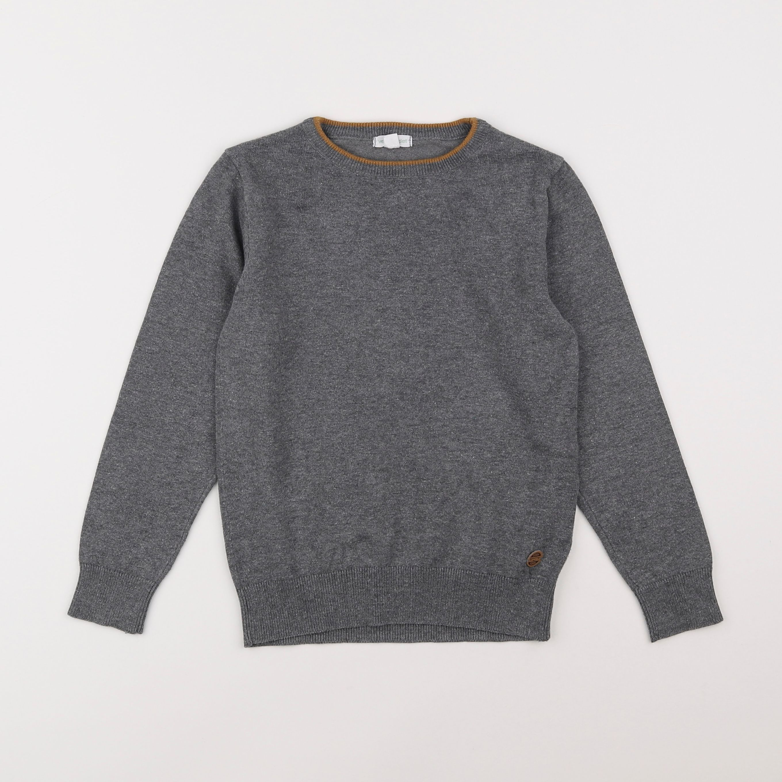 Vertbaudet - pull gris - 8 ans