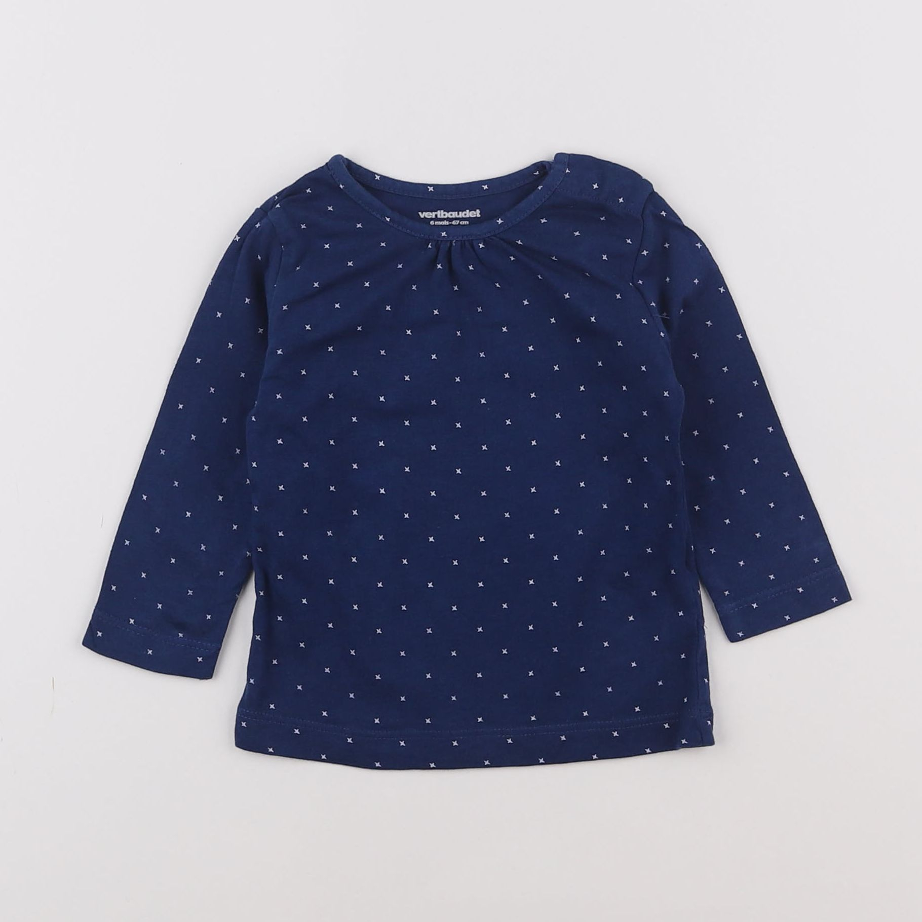 Vertbaudet - tee-shirt bleu - 6 mois