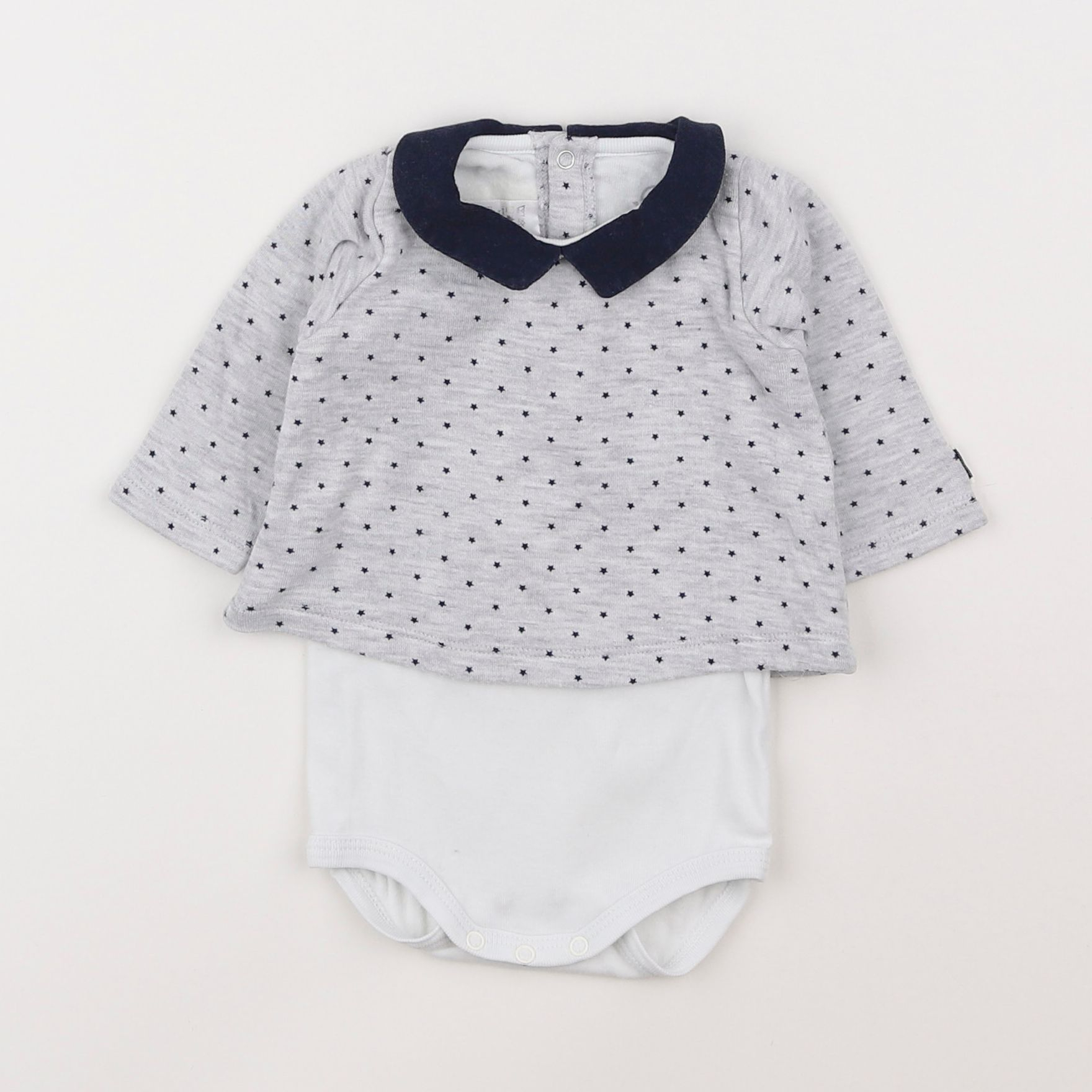 Petit Bateau - body tee-shirt gris - 3 mois