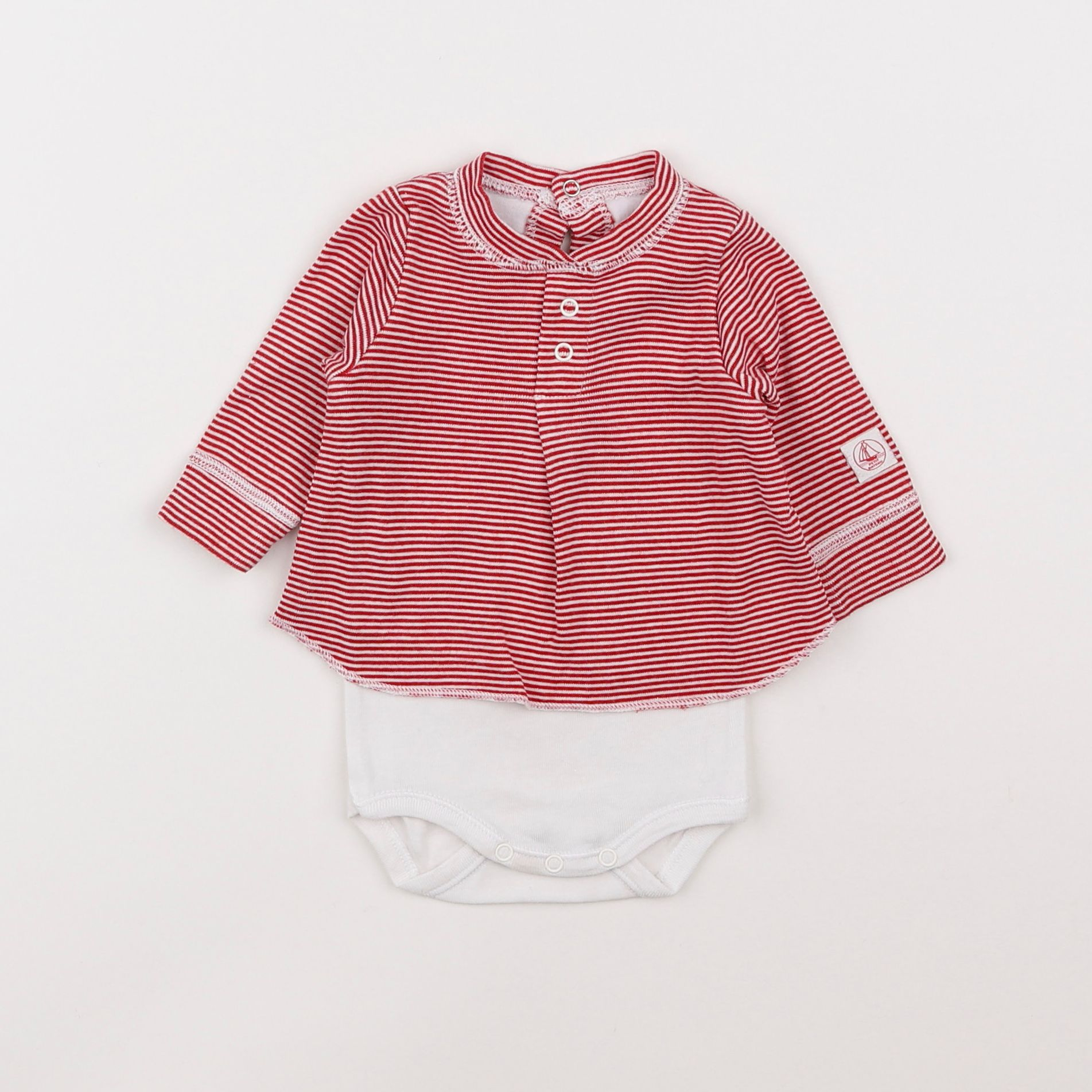 Petit Bateau - body tee-shirt rouge - 1 mois