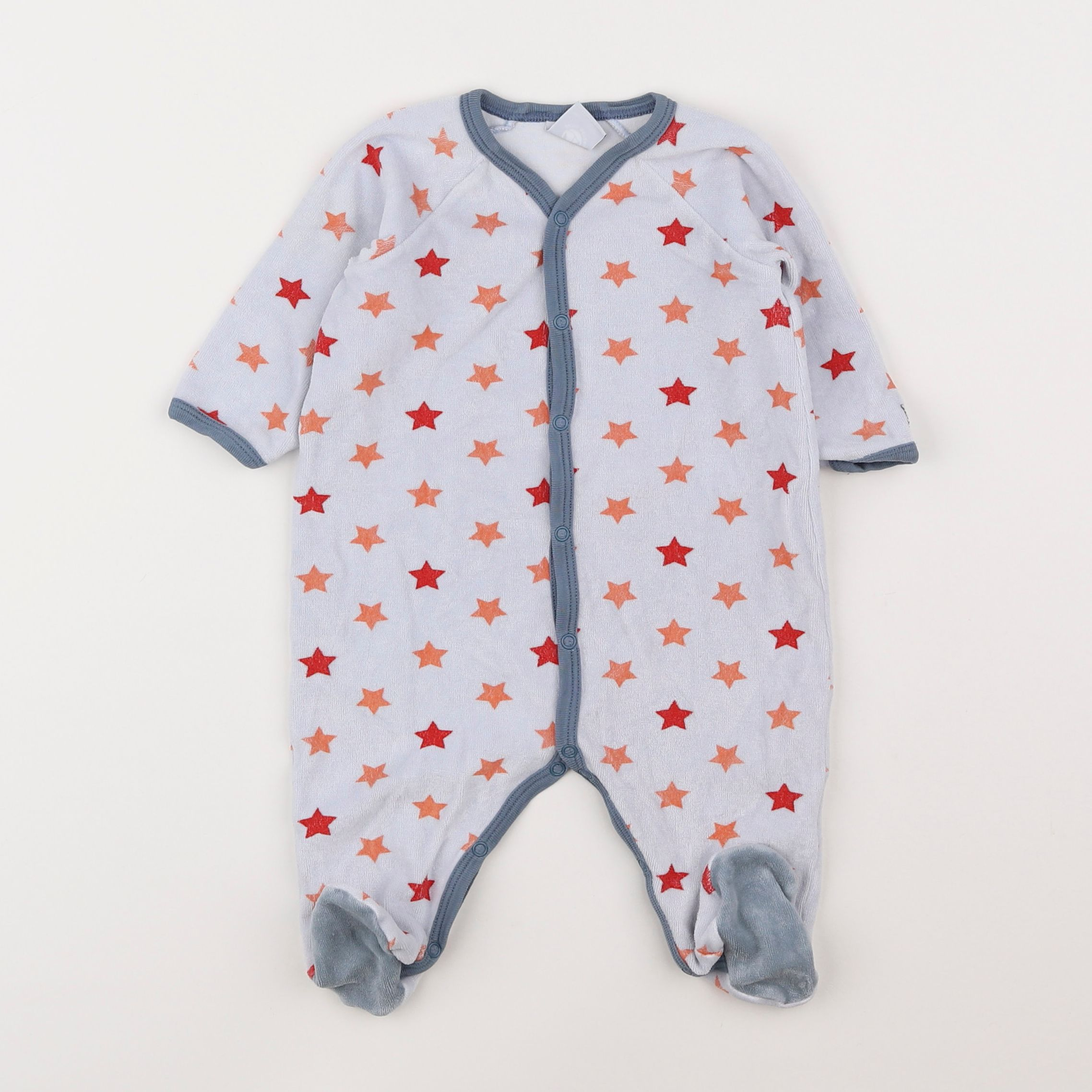 Petit Bateau - pyjama bleu, blanc - 3 mois