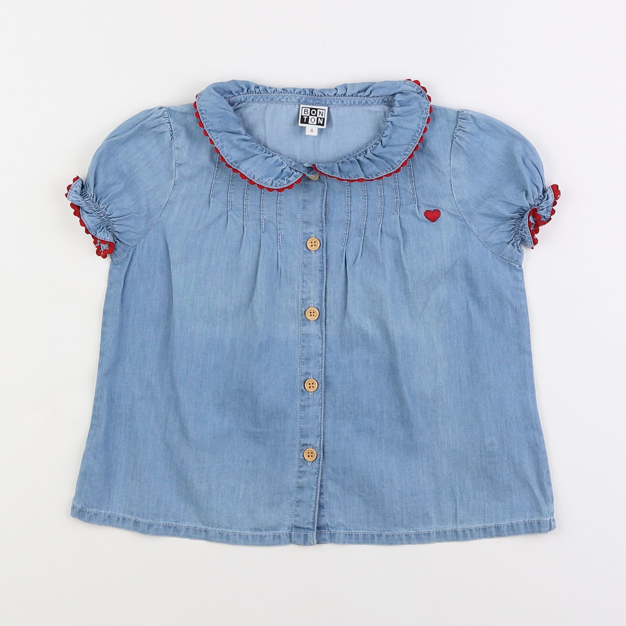 Bonton - blouse bleu - 4 ans