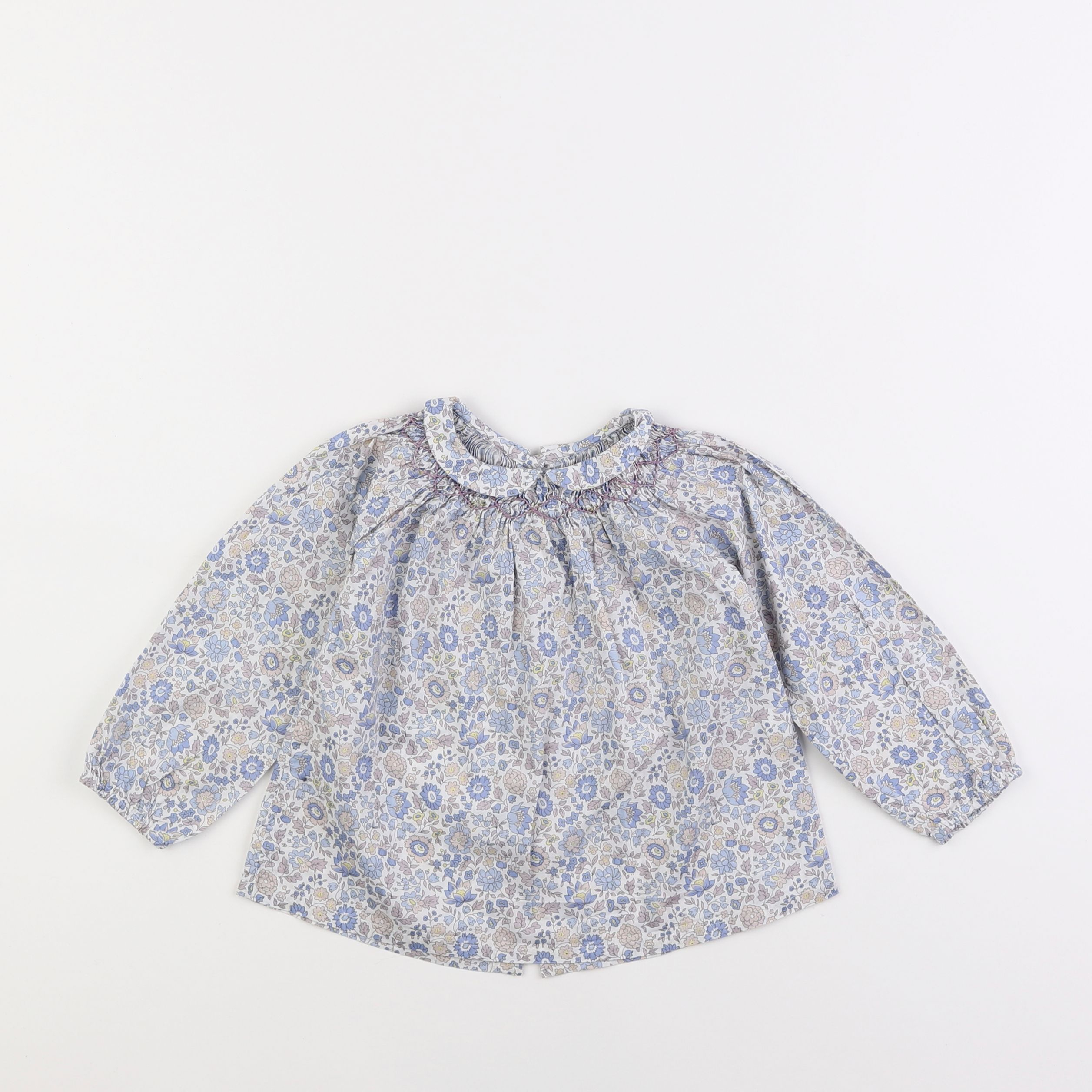 Marie Puce - blouse bleu - 2 ans