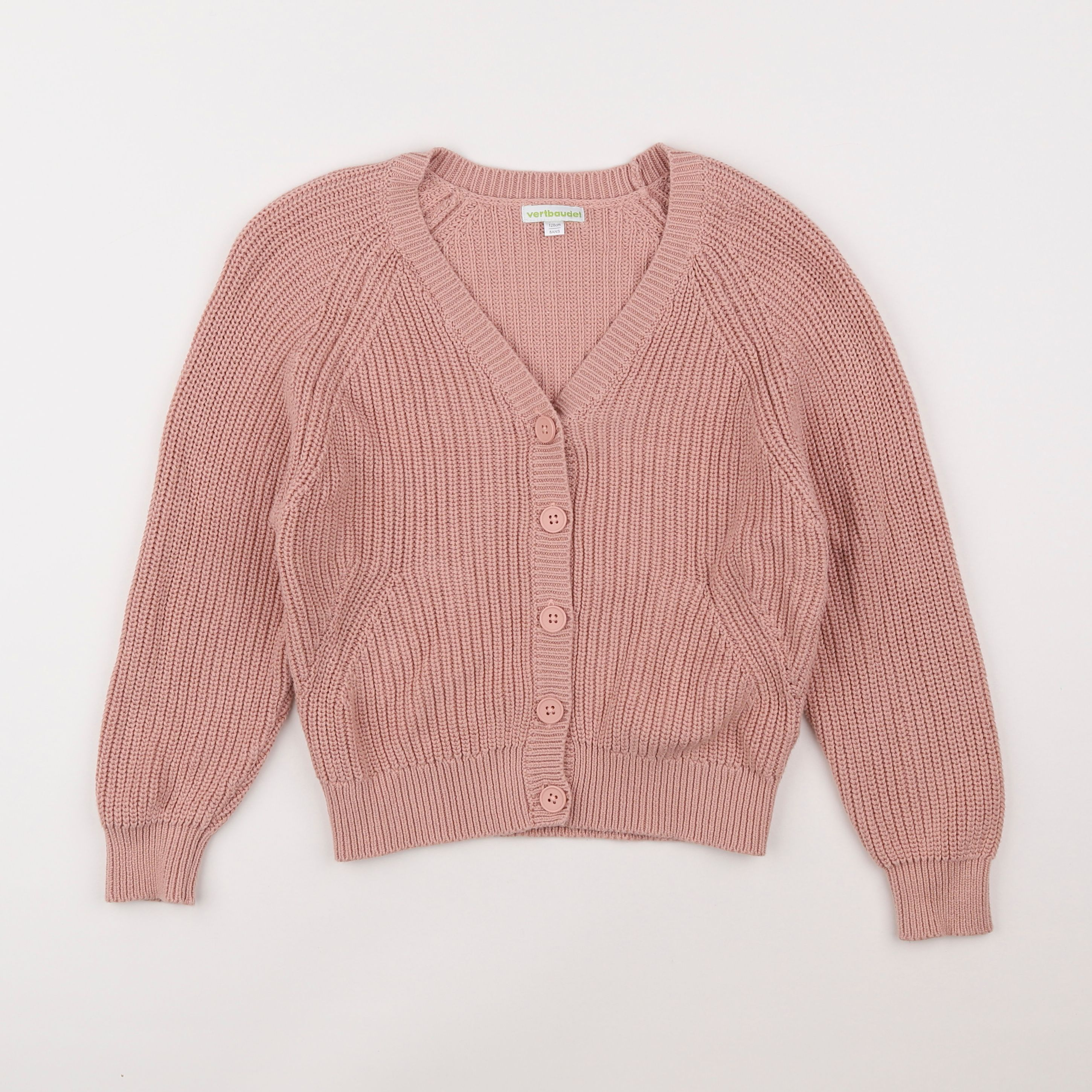 Vertbaudet - gilet rose - 8 ans