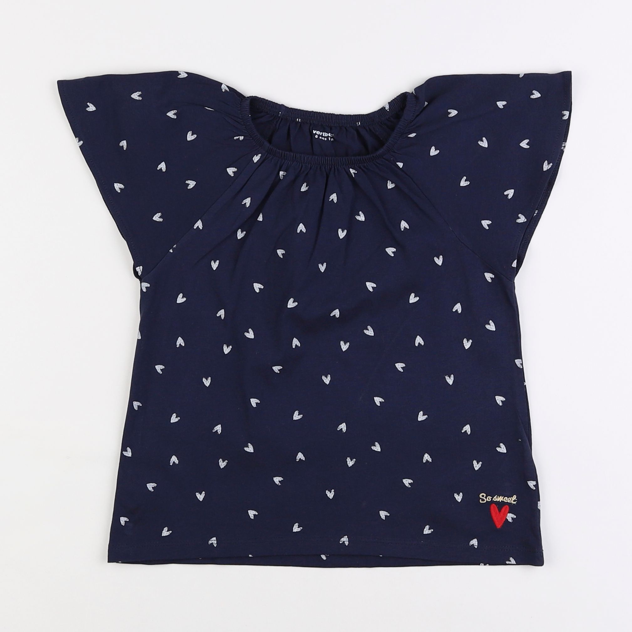 Vertbaudet - tee-shirt bleu - 6 ans