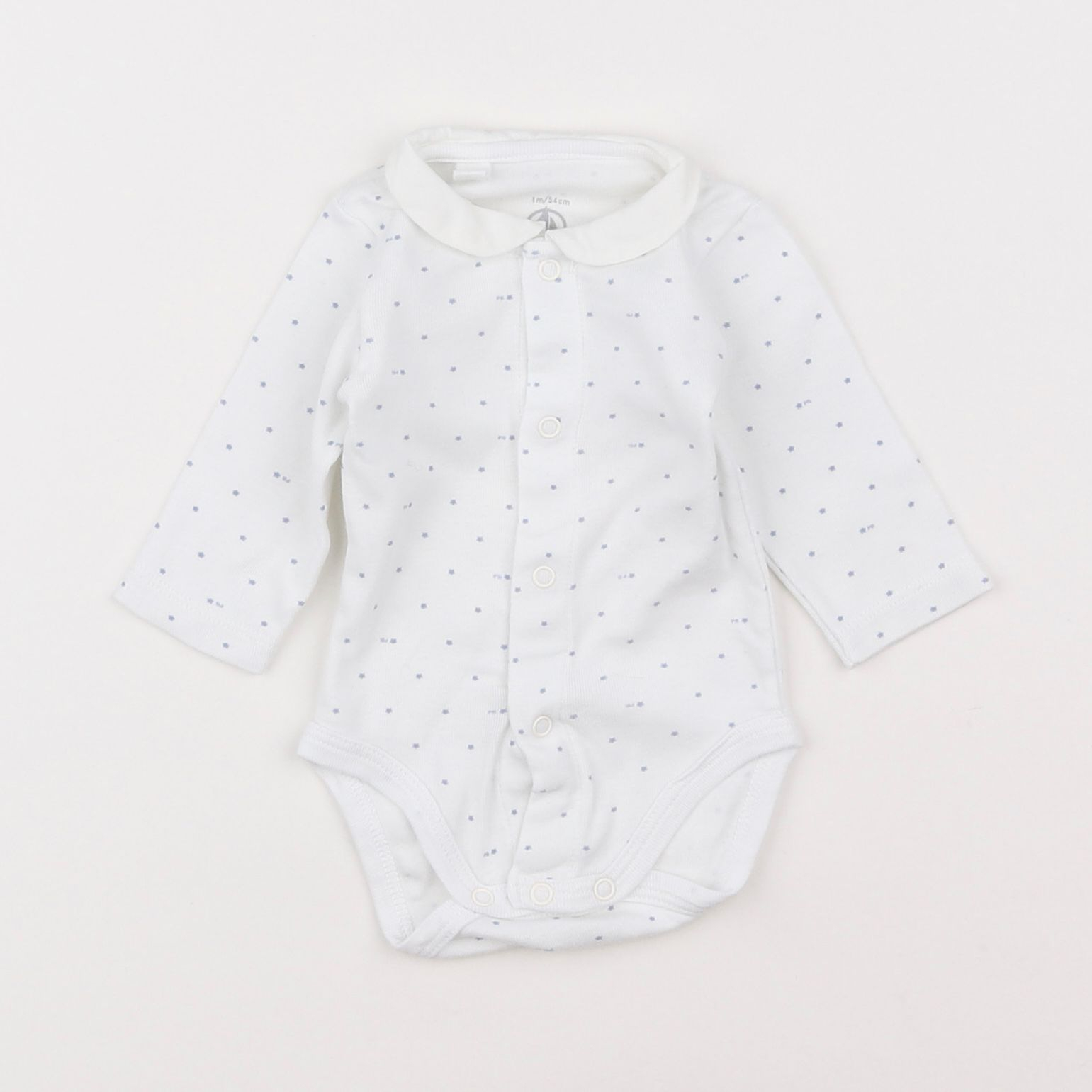 Petit Bateau - body à col blanc - 1 mois