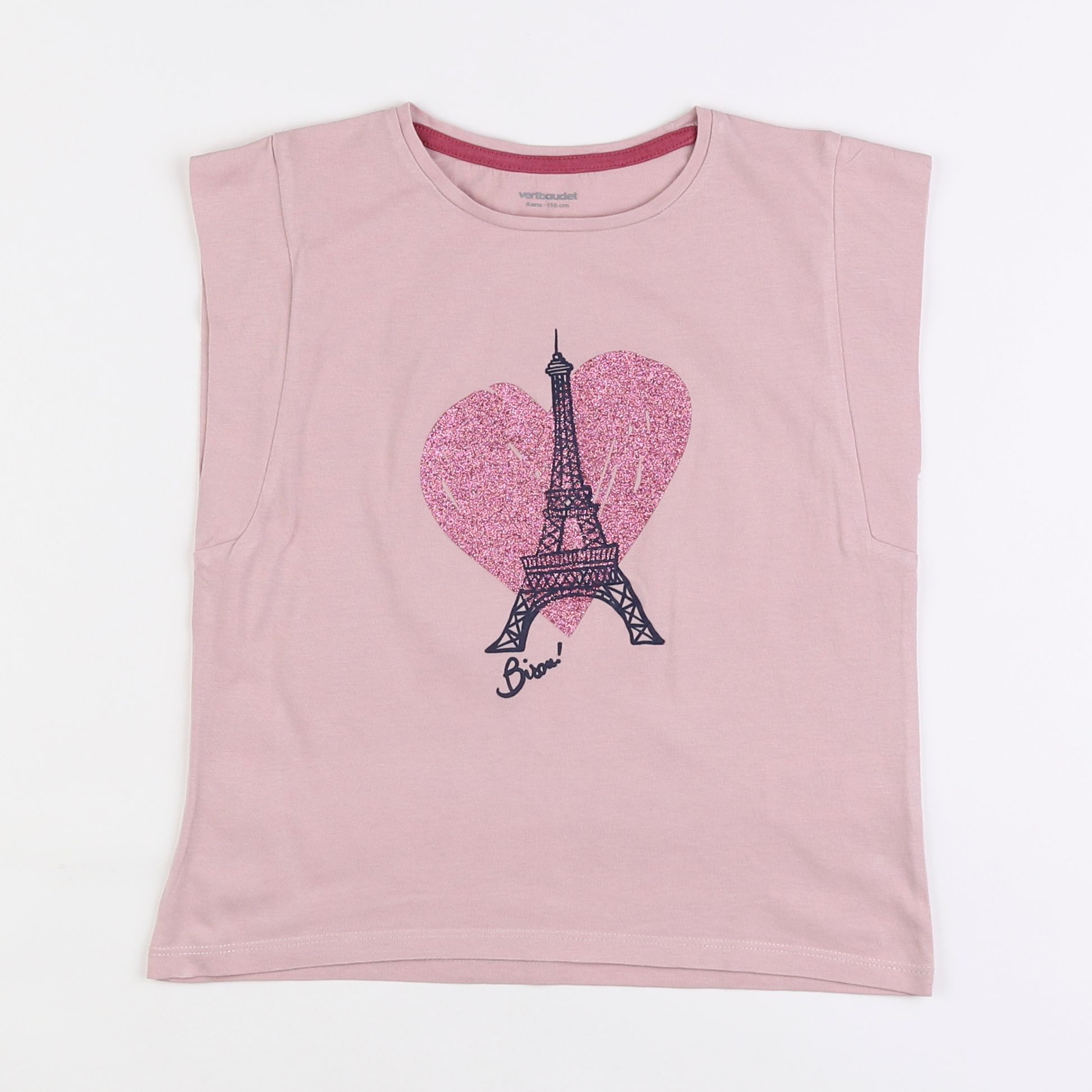 Vertbaudet - tee-shirt rose - 6 ans