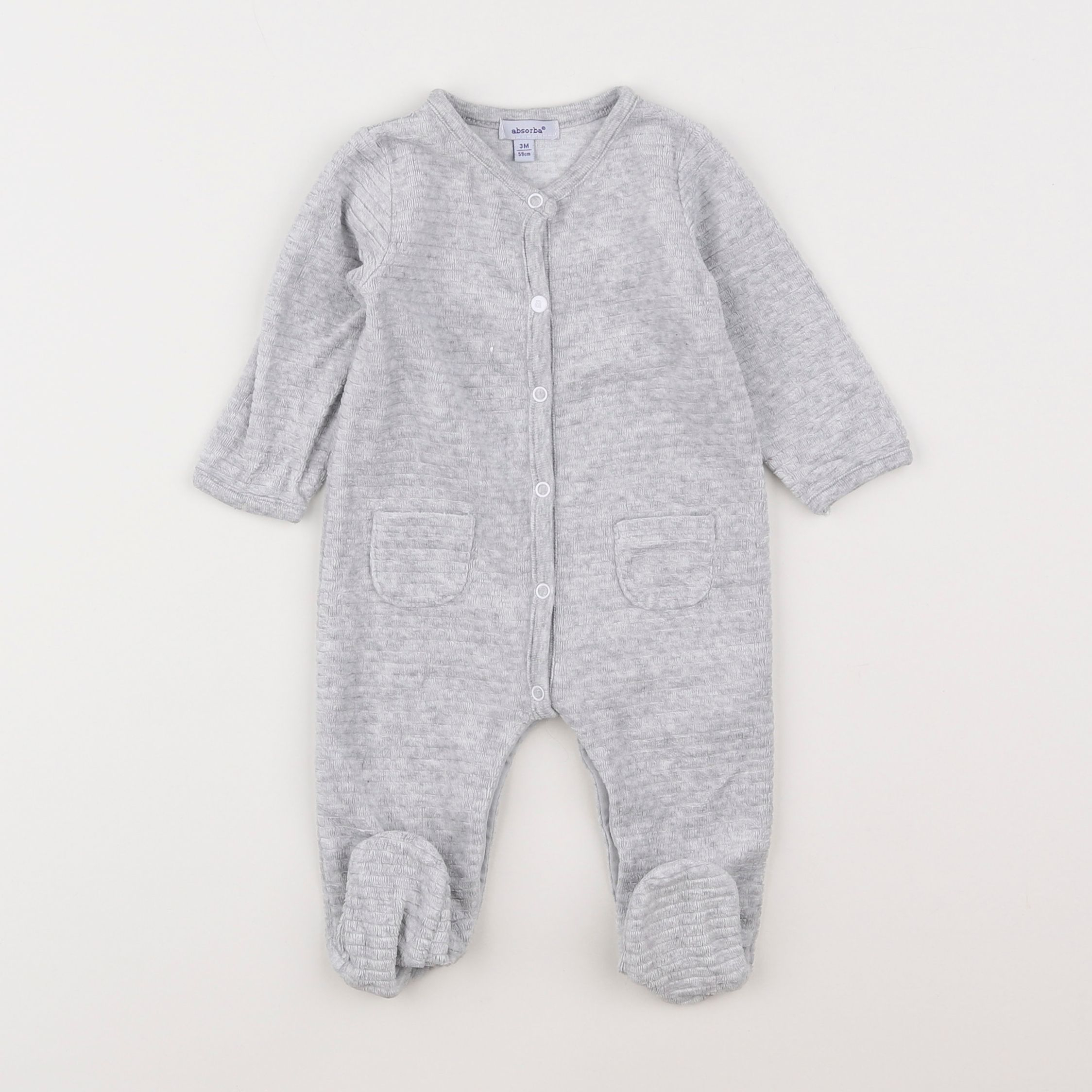 Absorba - pyjama velours gris - 3 mois