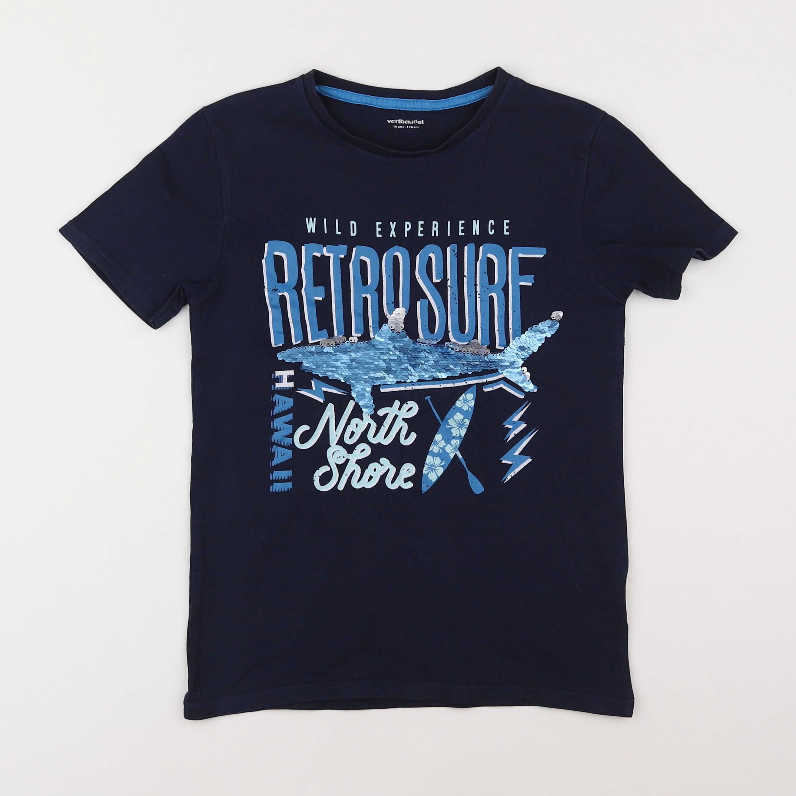 Vertbaudet - tee-shirt bleu - 10 ans