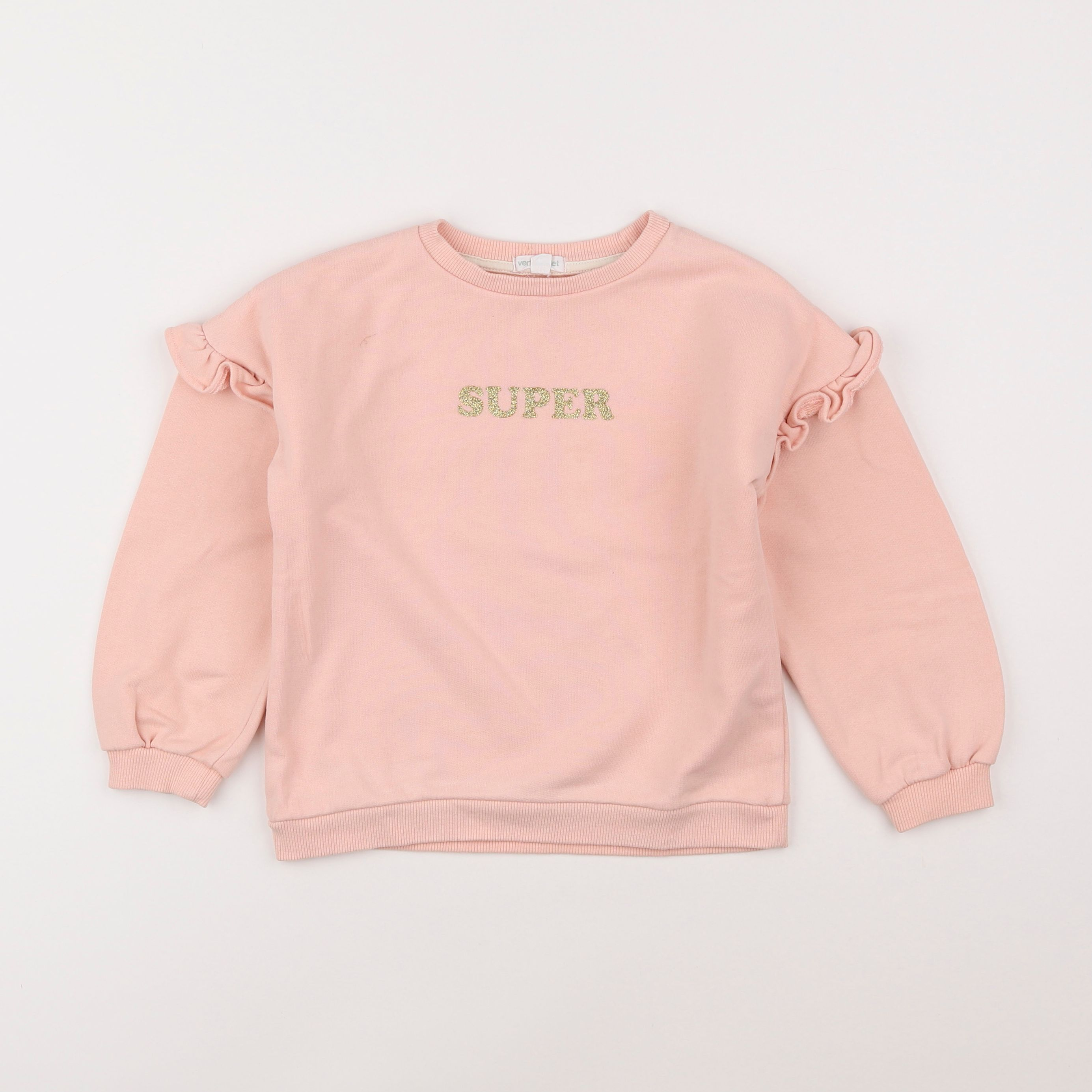 Vertbaudet - sweat rose - 6 ans