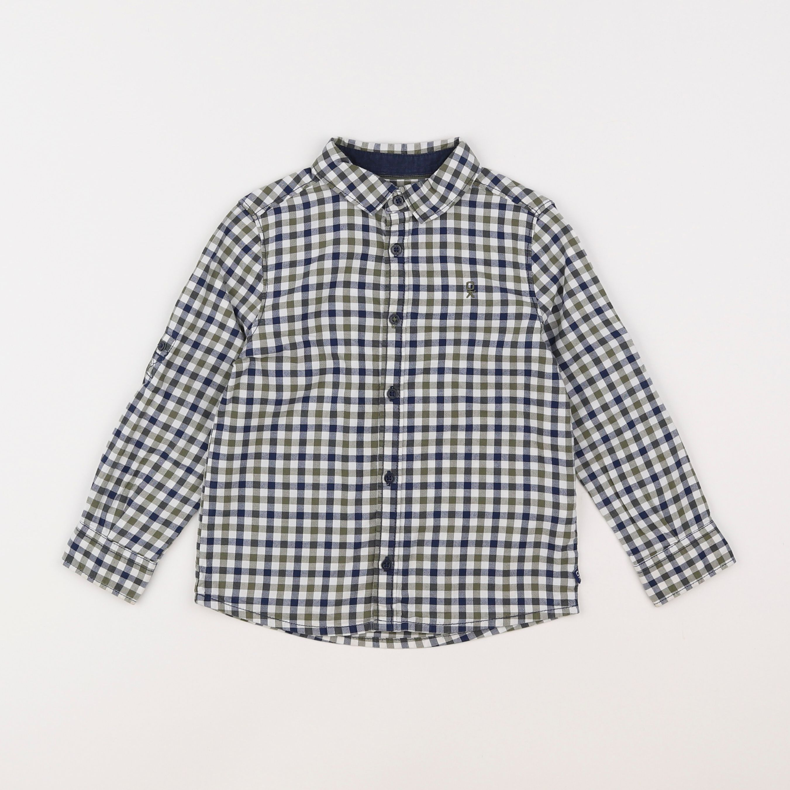 Okaidi - chemise bleu, blanc - 3 ans