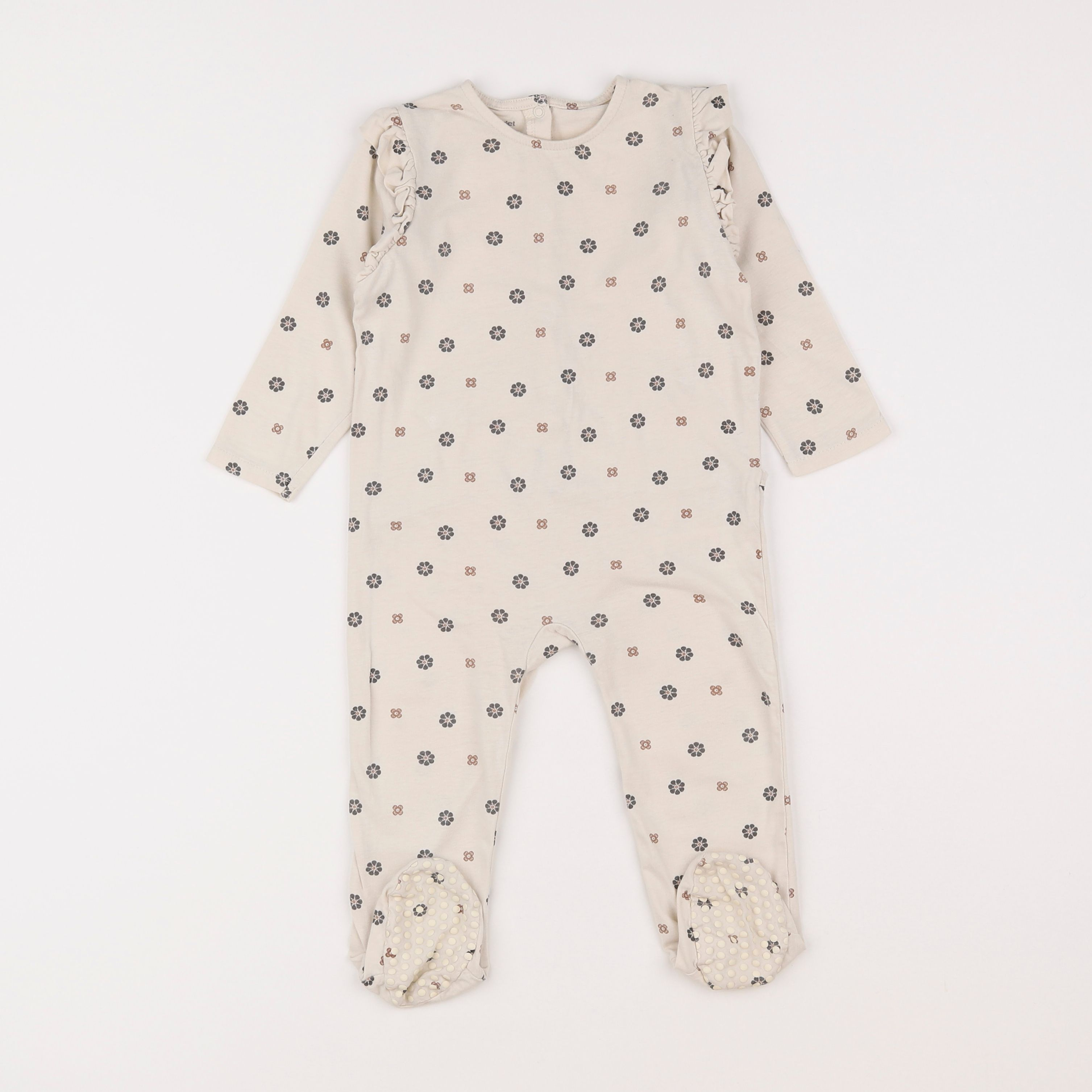 Vertbaudet - pyjama coton beige - 18 mois