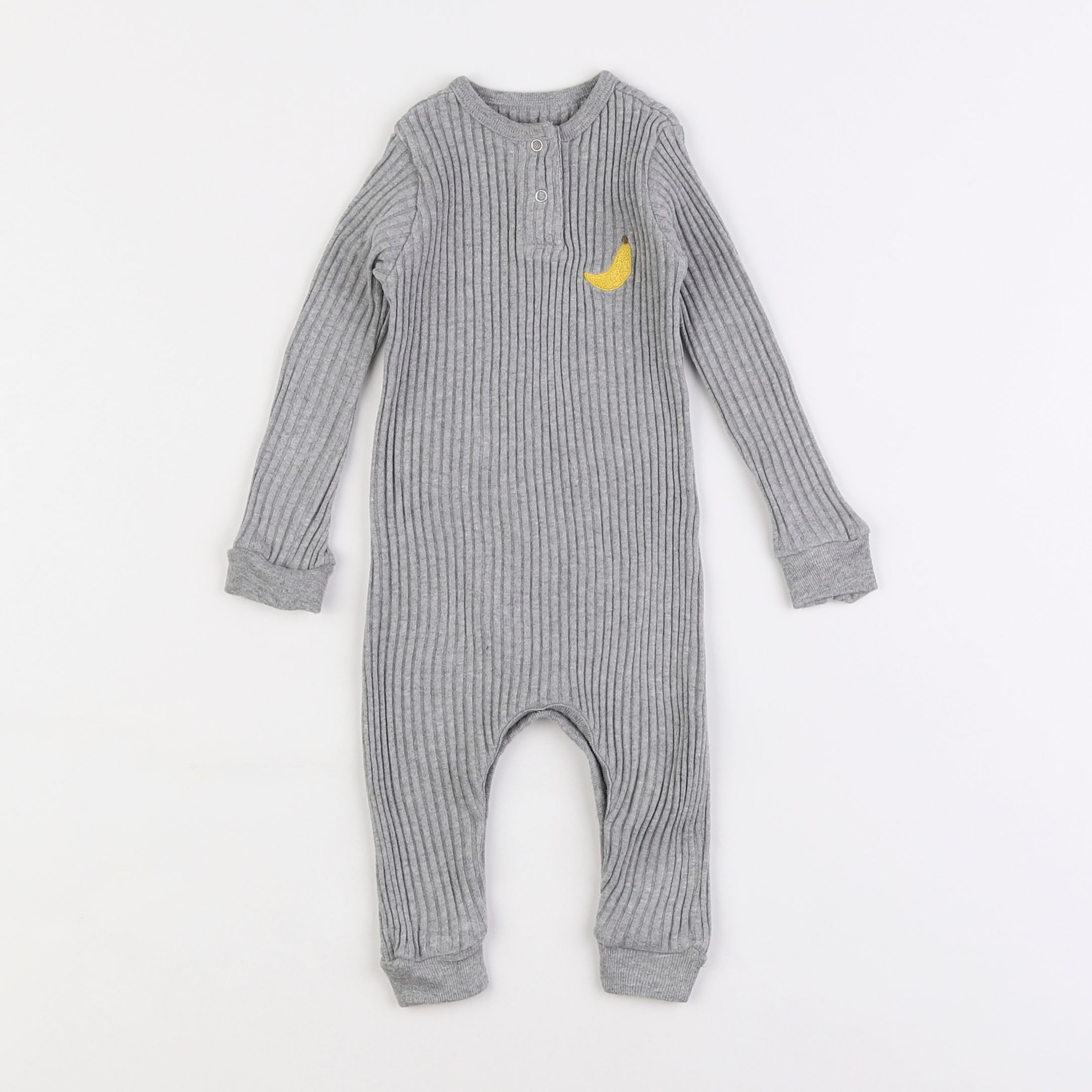 Tajine Banane - pyjama coton gris - 6/9 mois