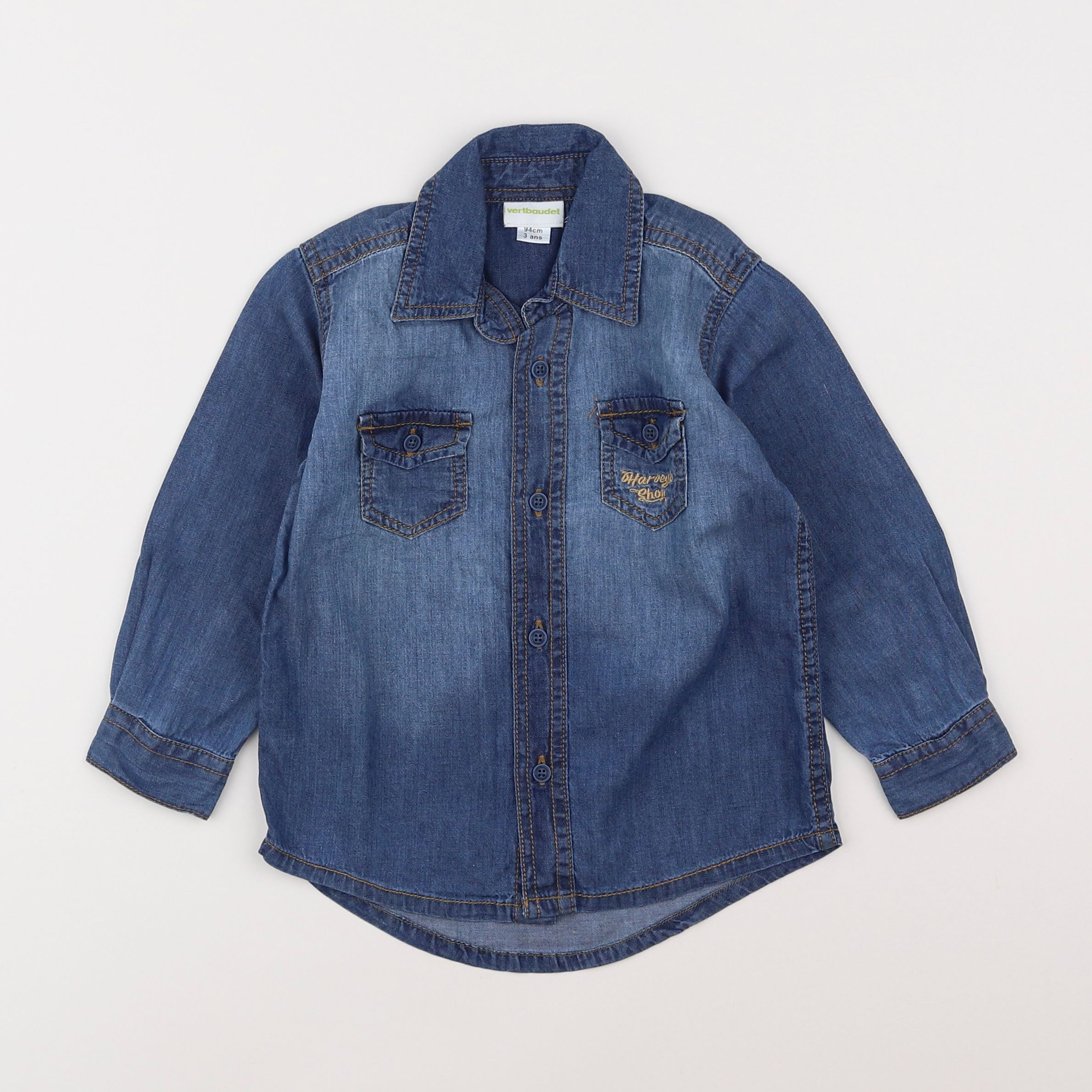 Vertbaudet - chemise bleu - 3 ans