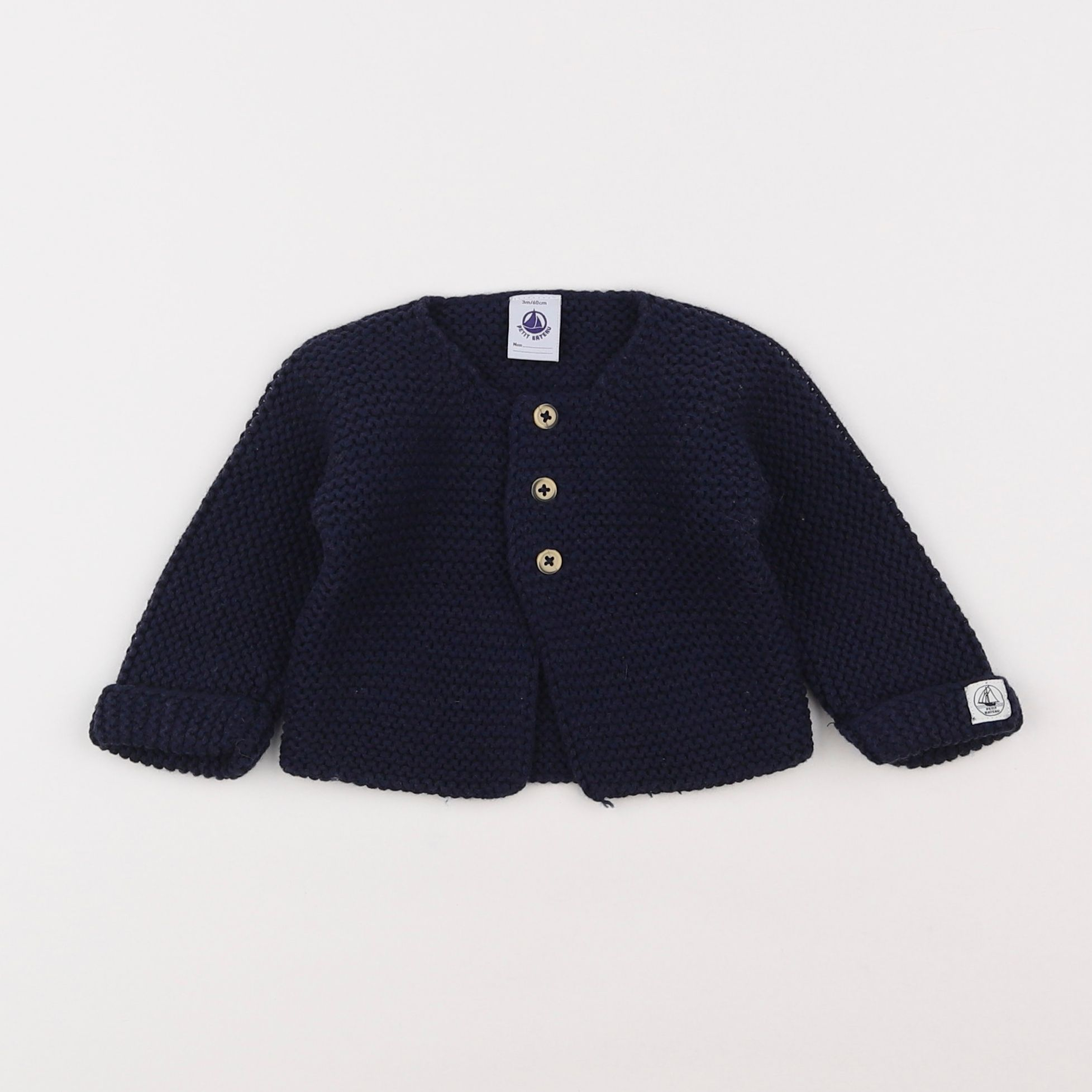 Petit Bateau - gilet bleu - 3 mois