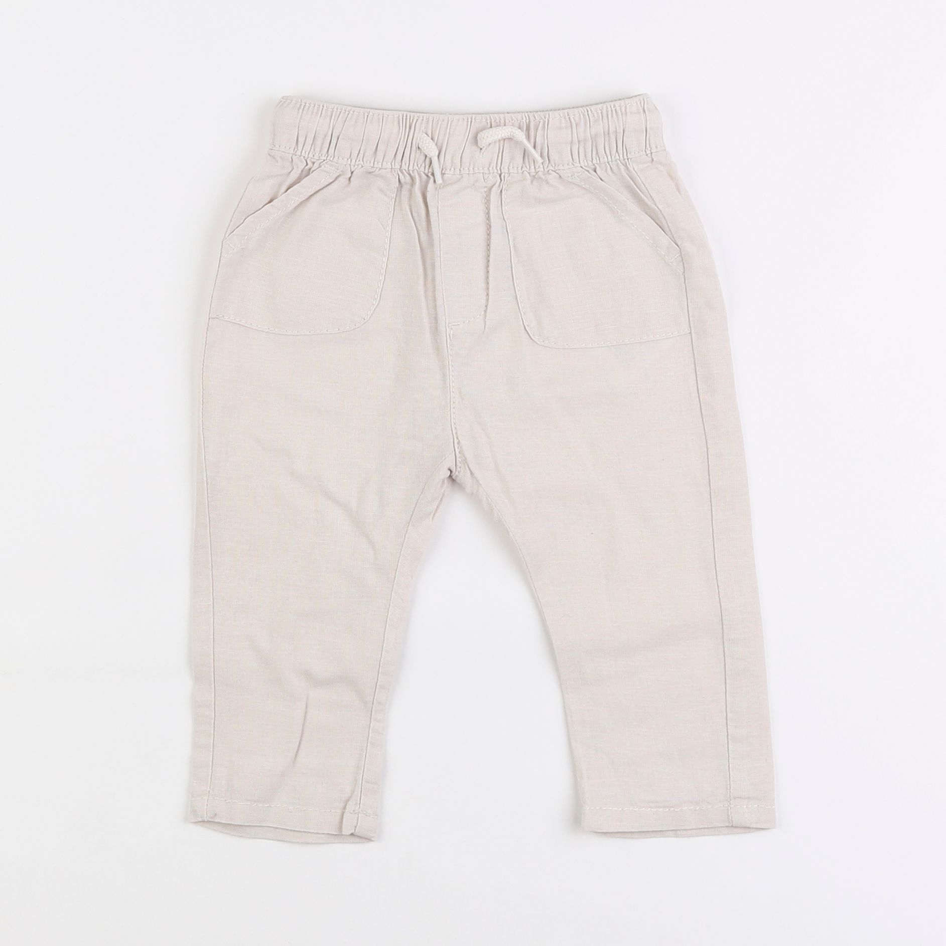 Vertbaudet - pantalon beige - 9 mois